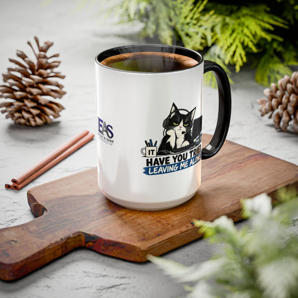 Have You Tried Leaving Me Alone? IT Cat Mug | Funny Office & Tech Support Coffee Mug