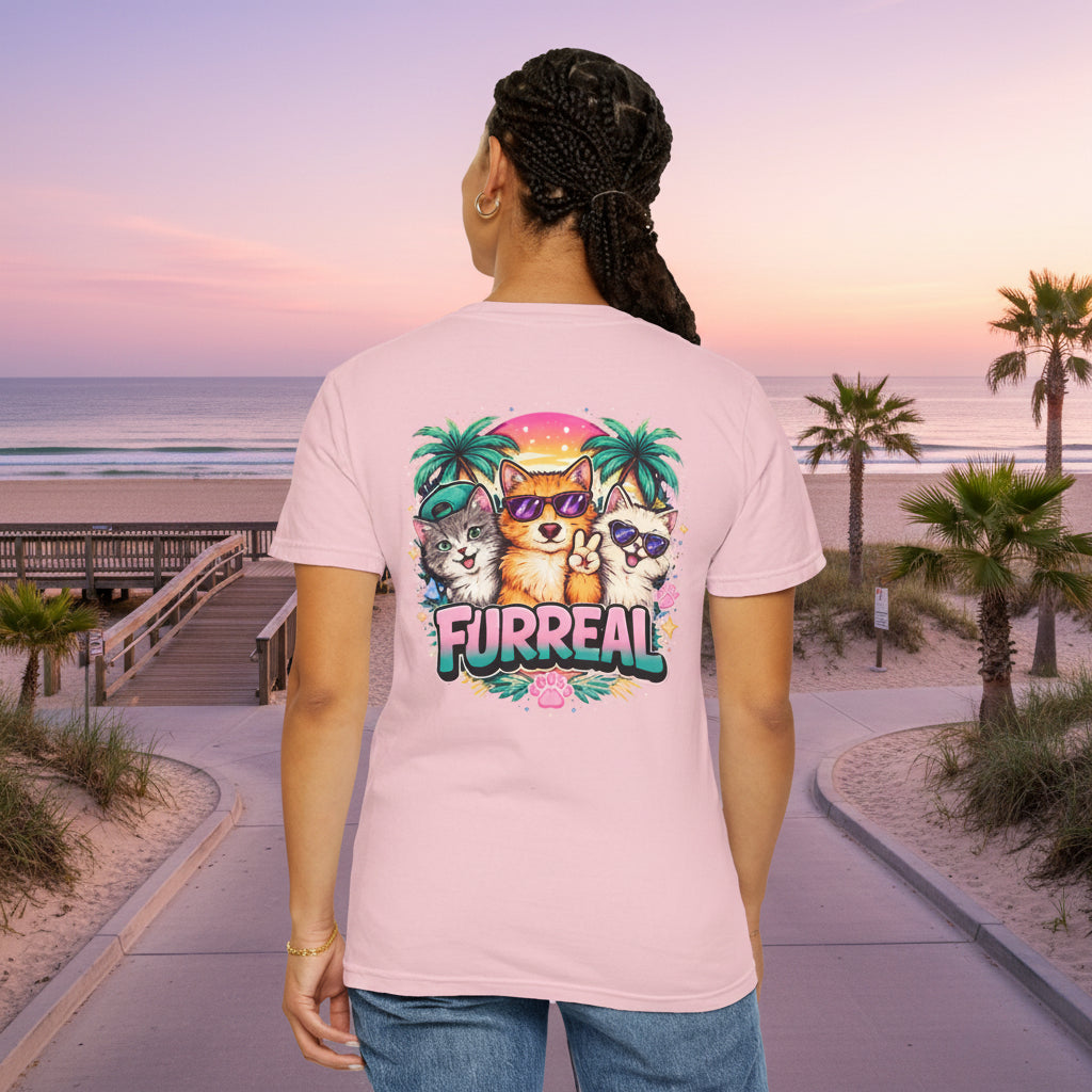 Furreal Cat Sunset Tee | Cool Cats, No Explanation Unisex T-Shirt