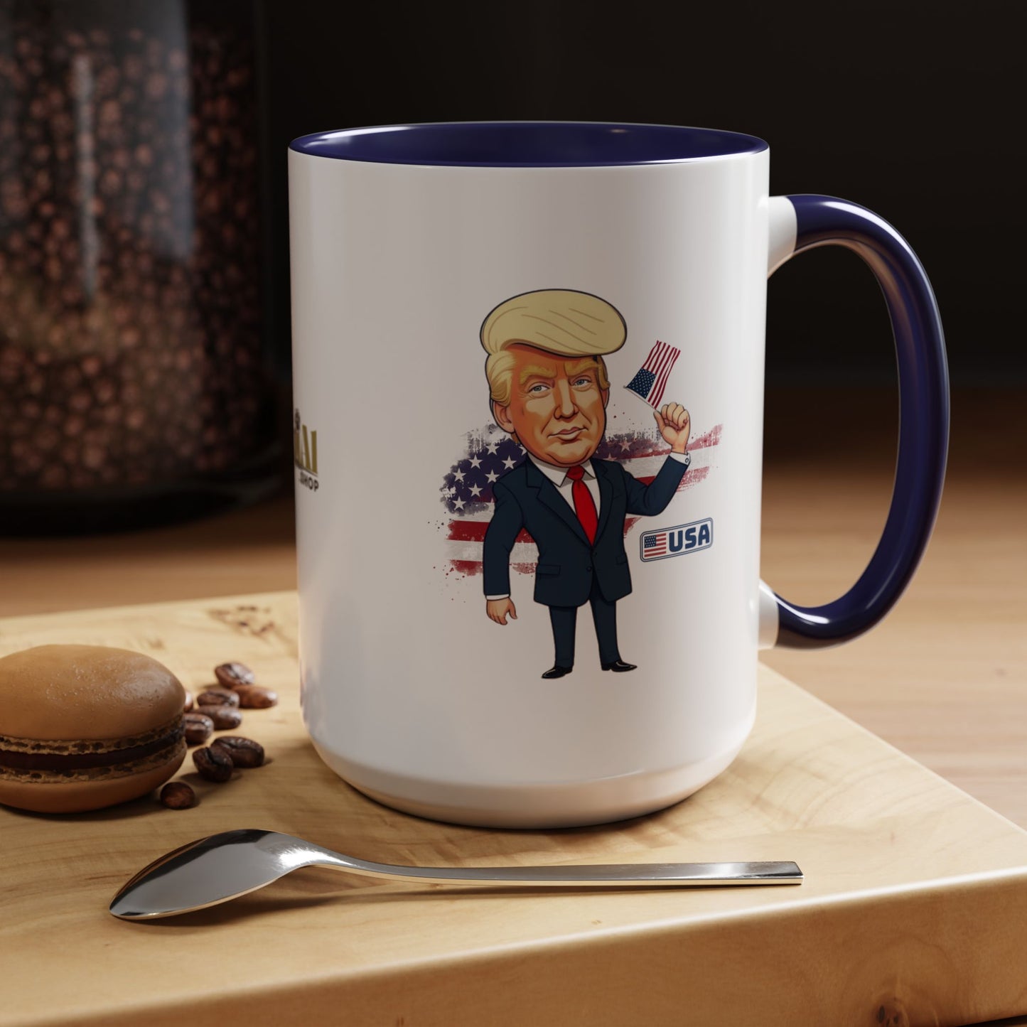 Flag Waving Trump USA Coffee Mug