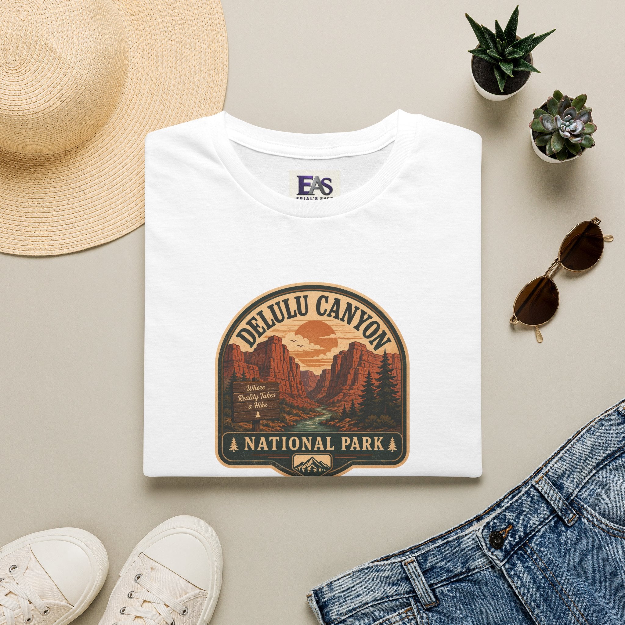 Delulu Canyon National Park Unisex T-Shirt | Funny Retro National Park Parody Tee