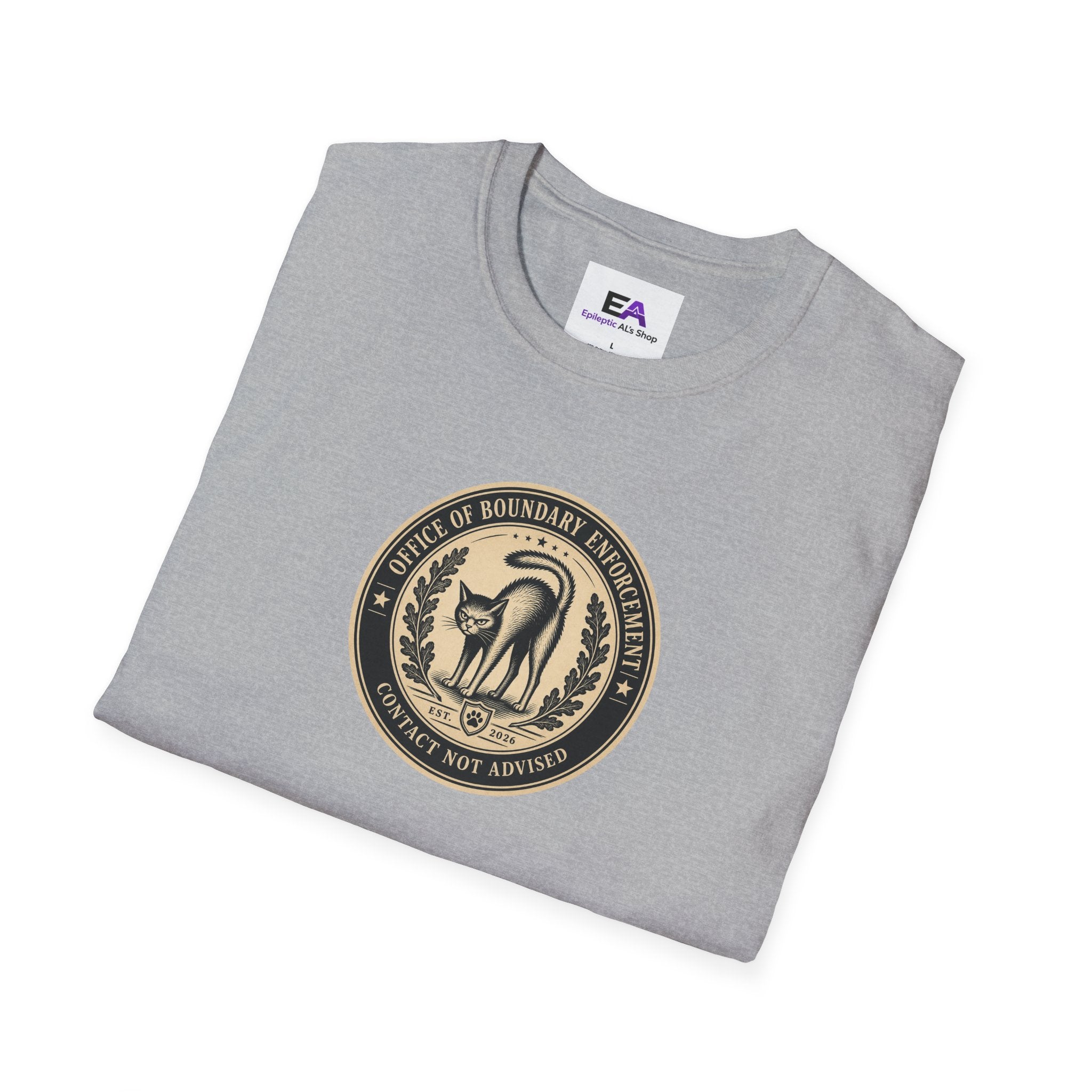 Office of Boundary Enforcement T-Shirt | Funny Cat Personal Space Tee