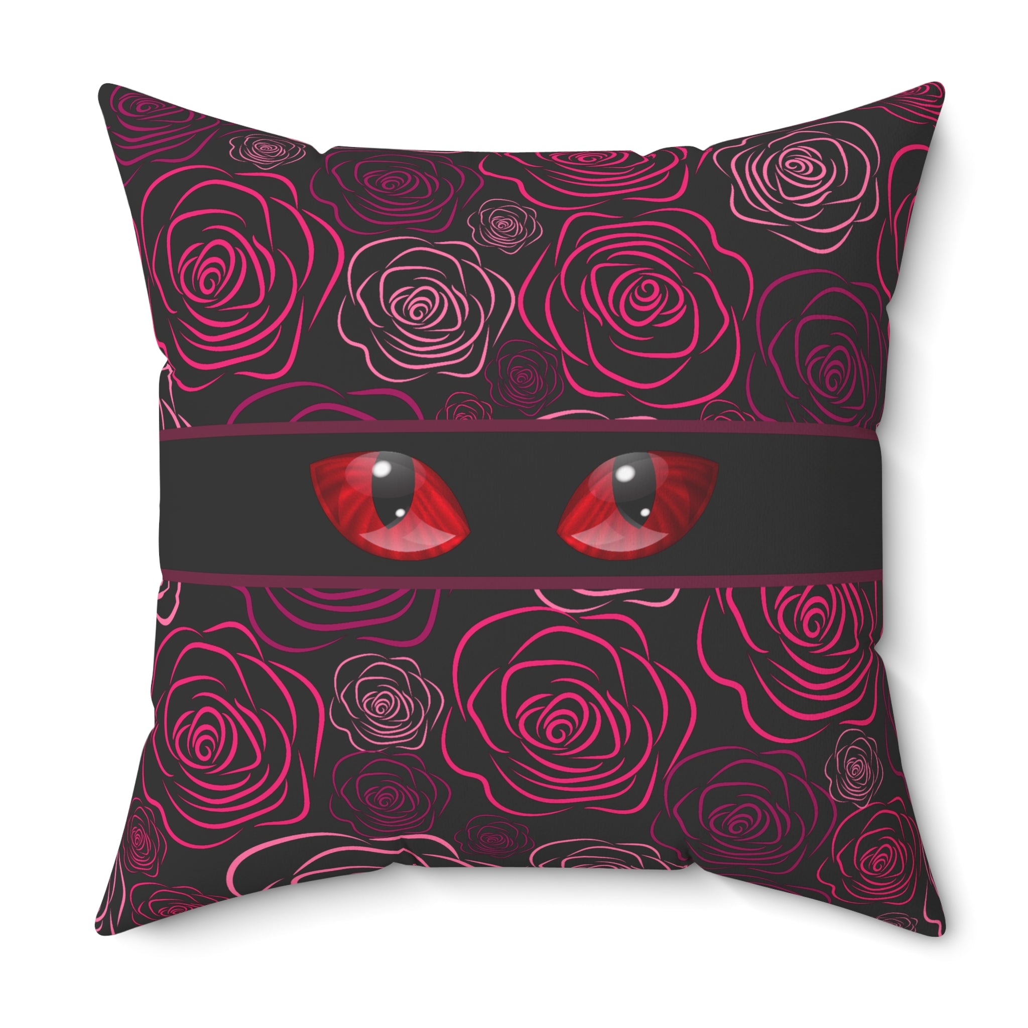 Moody Rose Cat Eyes Throw Pillow