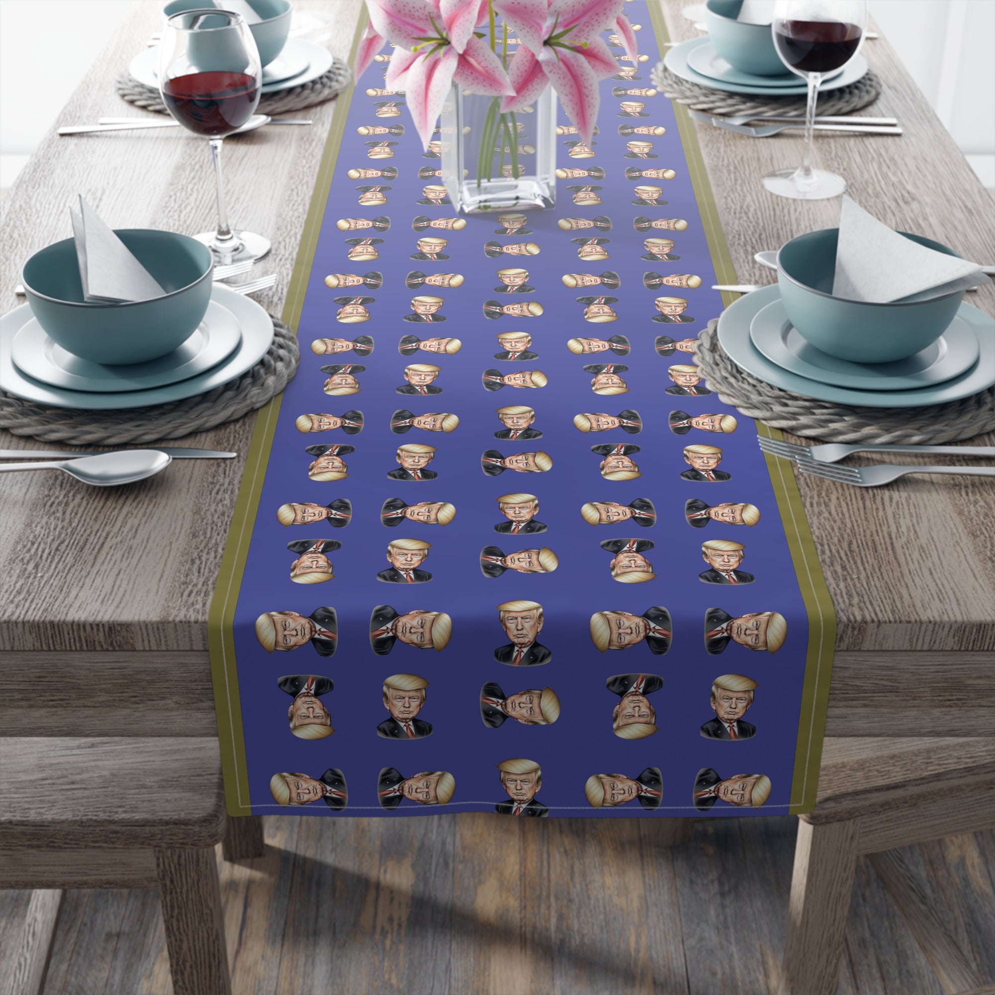 Vibrant Trump Face Table Runner