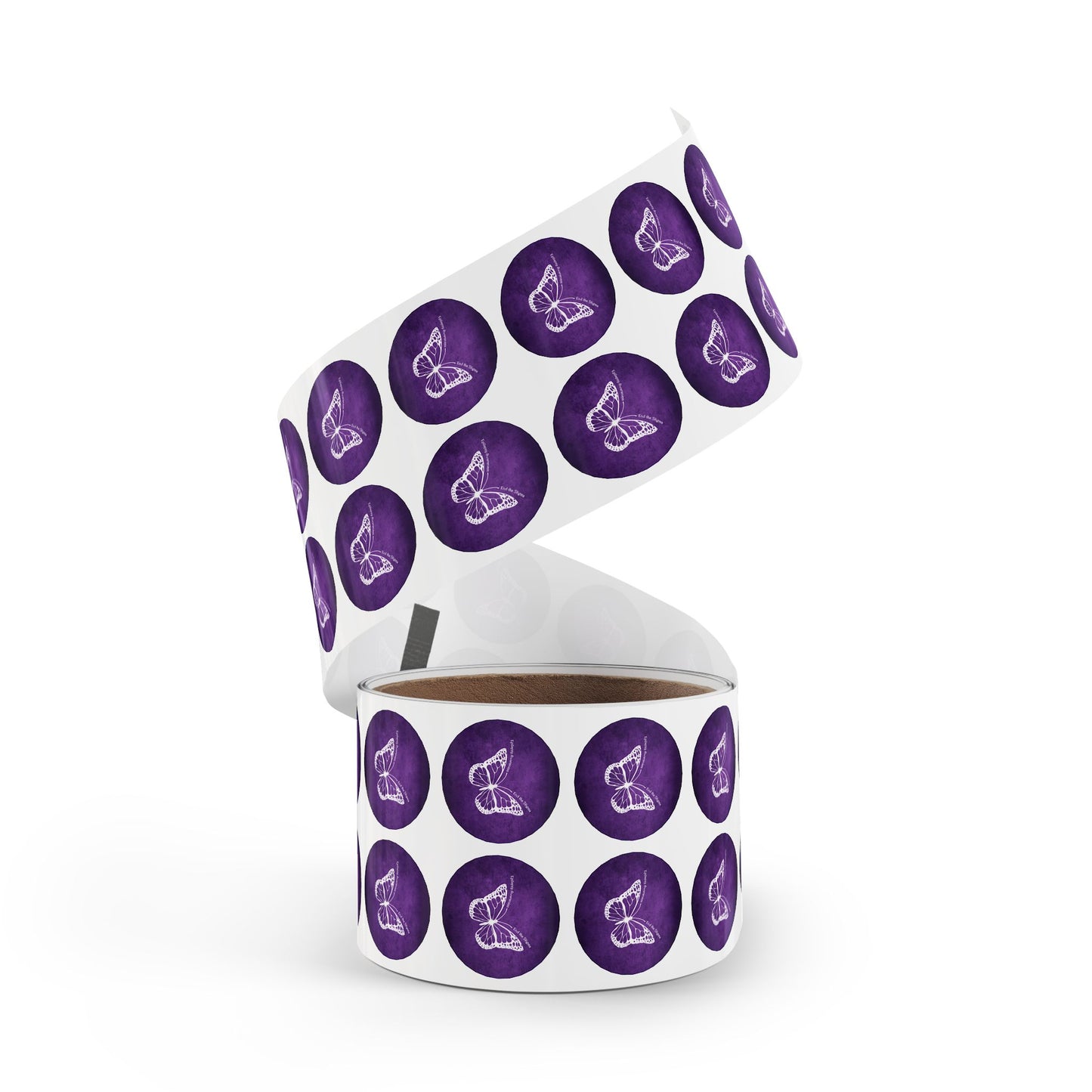 Butterfly Epilepsy Awareness Round Sticker Rolls