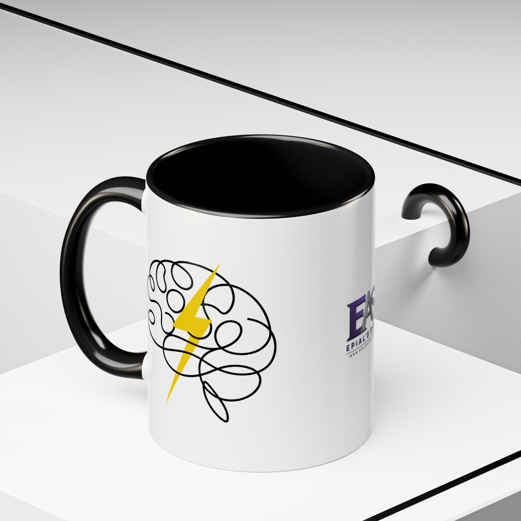 Brain Lightning Bolt Accent Coffee Mug