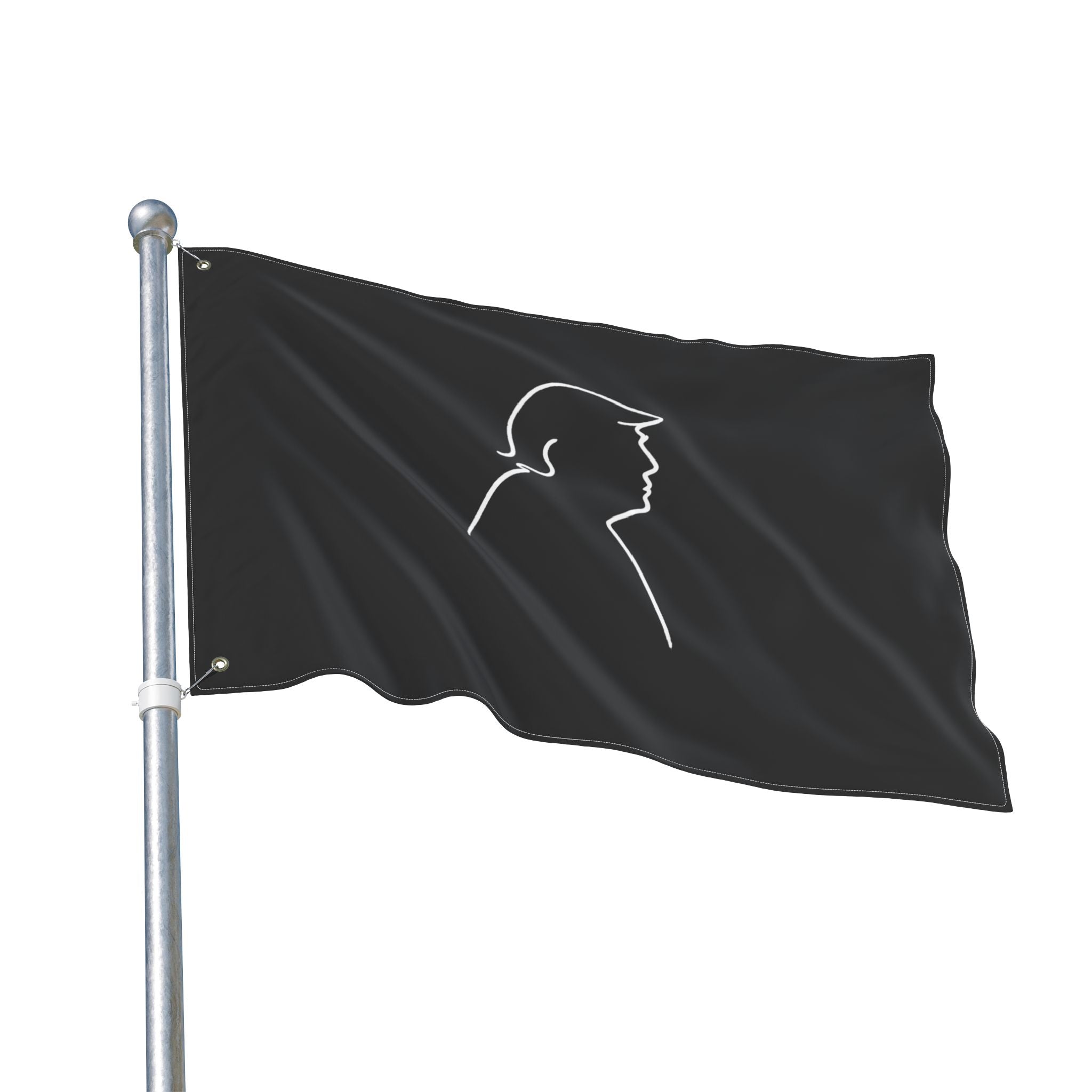 Minimalist Line Portrait Flag – Modern Political Parody Design