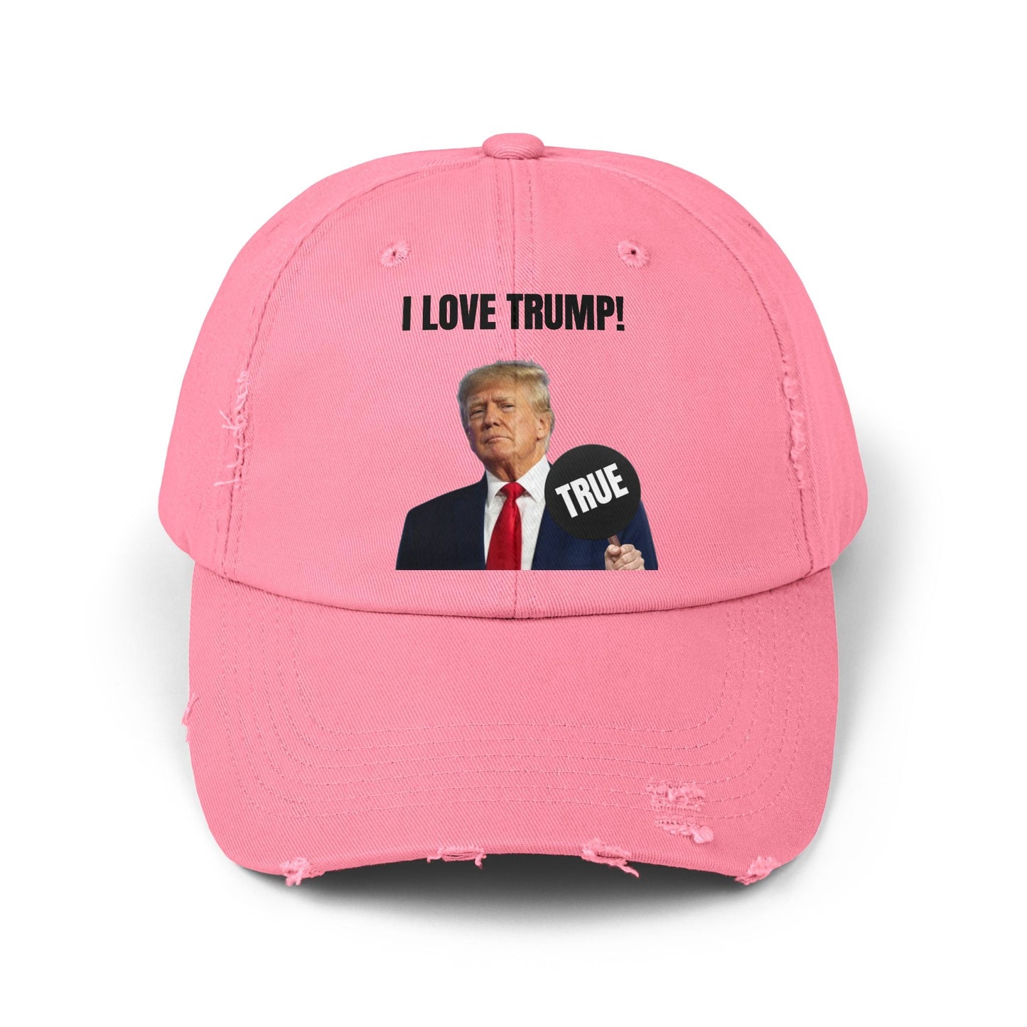 Trump True Sign Unisex Distressed Cap Printify