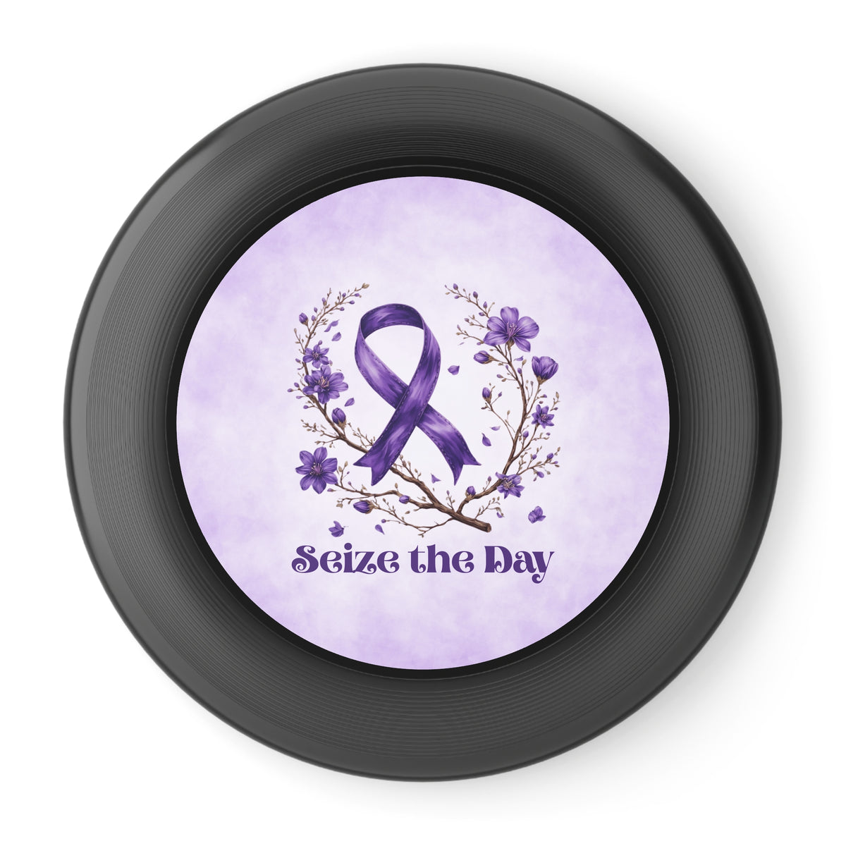 Purple Floral Seize the Day Frisbee - Inspirational Sports