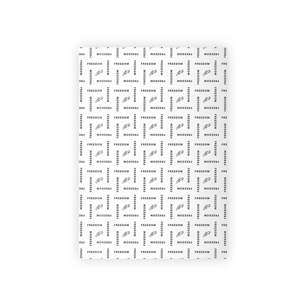 White Freedom-Themed Gift Wrapping Paper Roll, Statement Gift Wrap