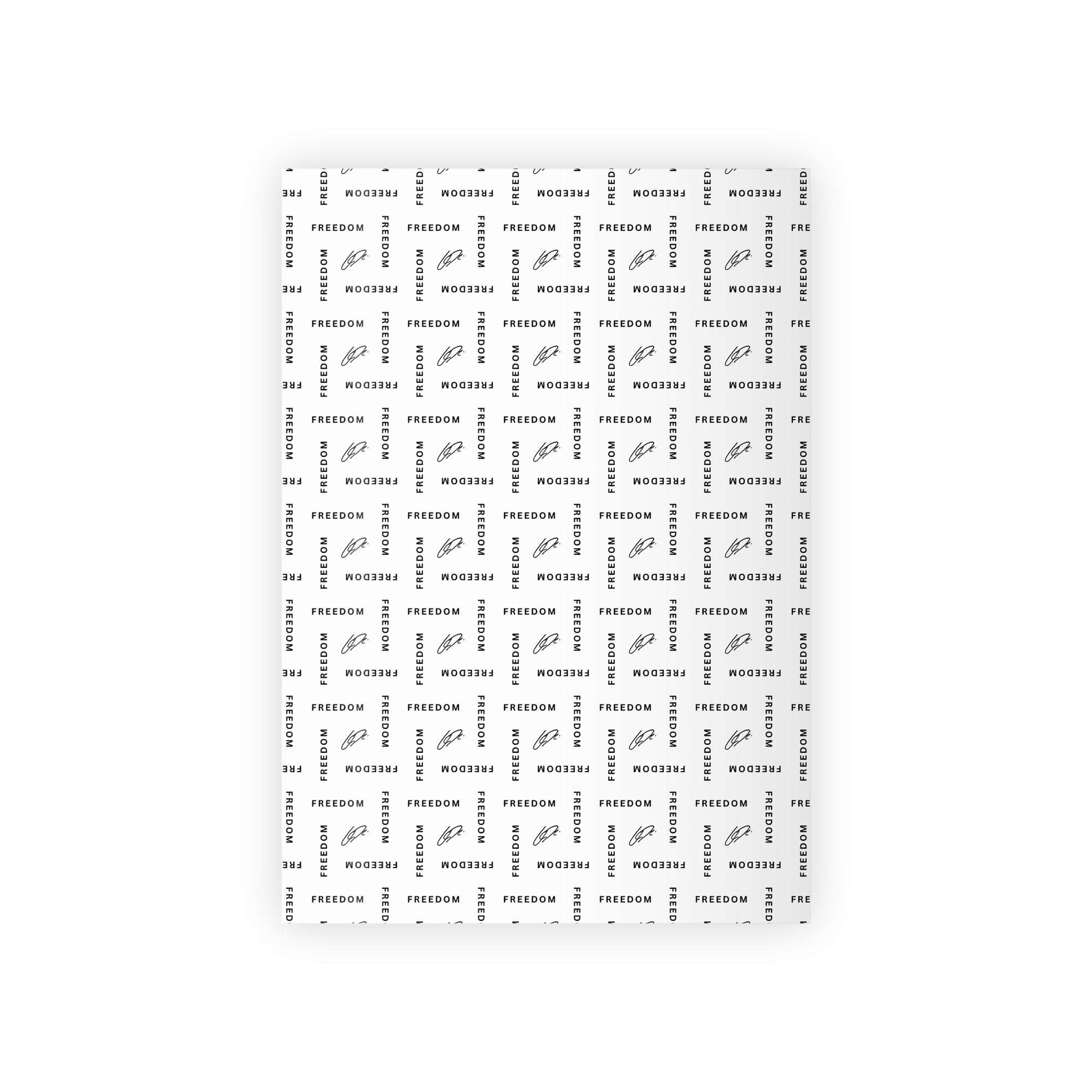 White Freedom-Themed Gift Wrapping Paper Roll, Statement Gift Wrap