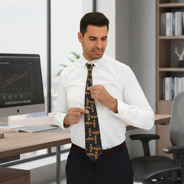 Brazen Political Parody Pattern Necktie