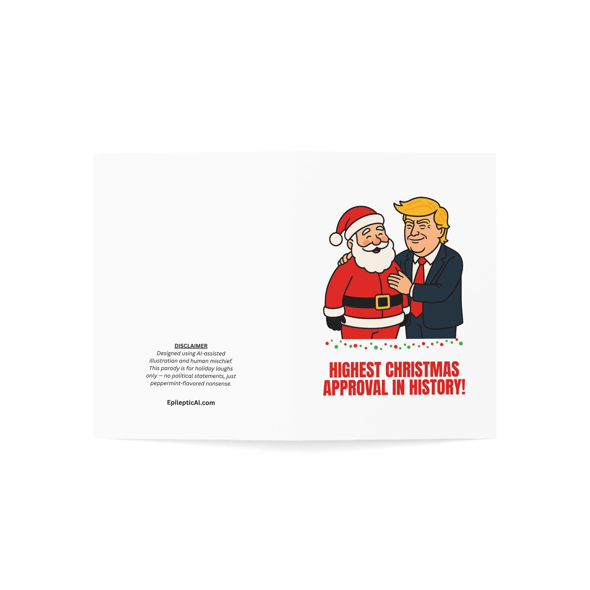 Santa’s Approval Ratings Christmas Card – 1, 10, 30, 50 pc sets