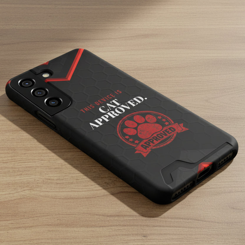 This Device Is Cat Approved iPhone Case – Paw Stamp Design