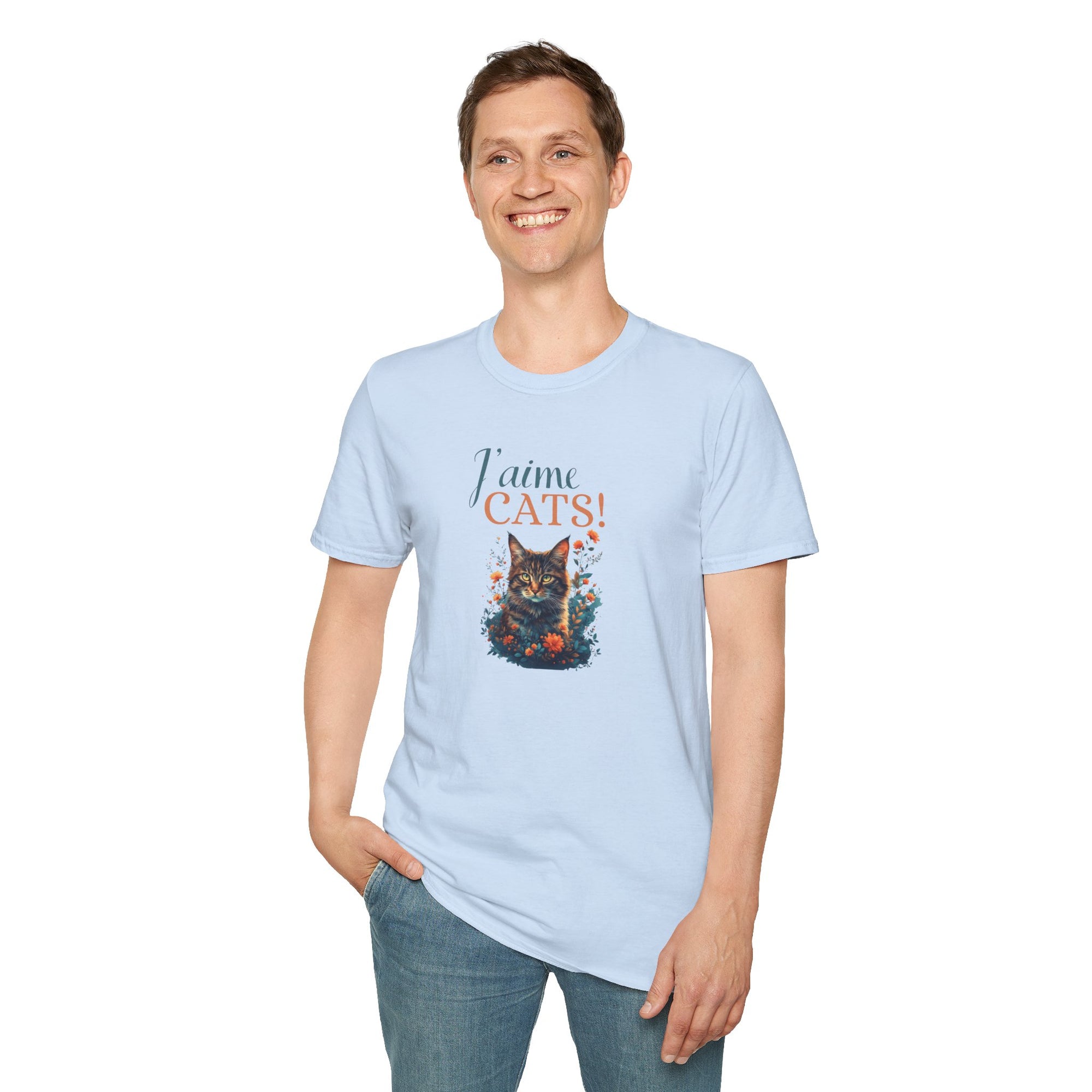 J'aime Cats Unisex Softstyle T-Shirt - Perfect Gift for Cat Lovers