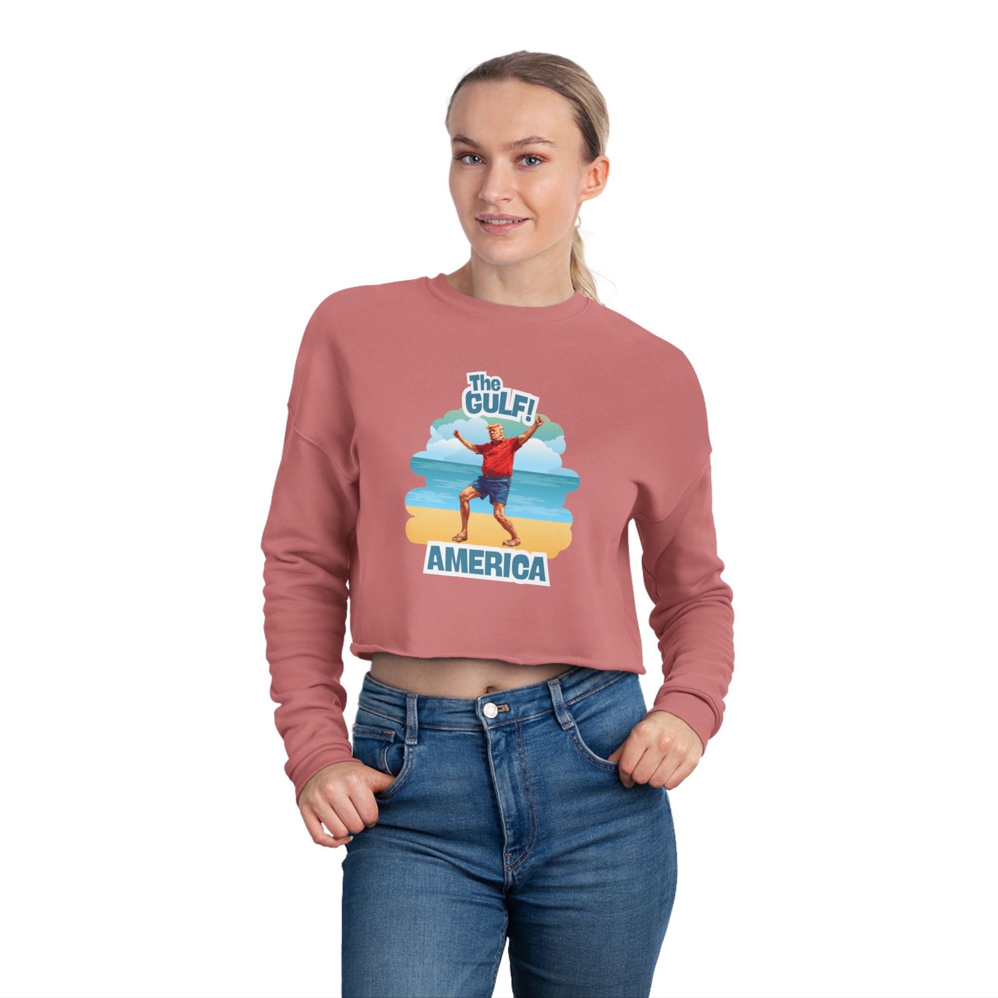 Cropped Sweatshirt with Gulf and America Design