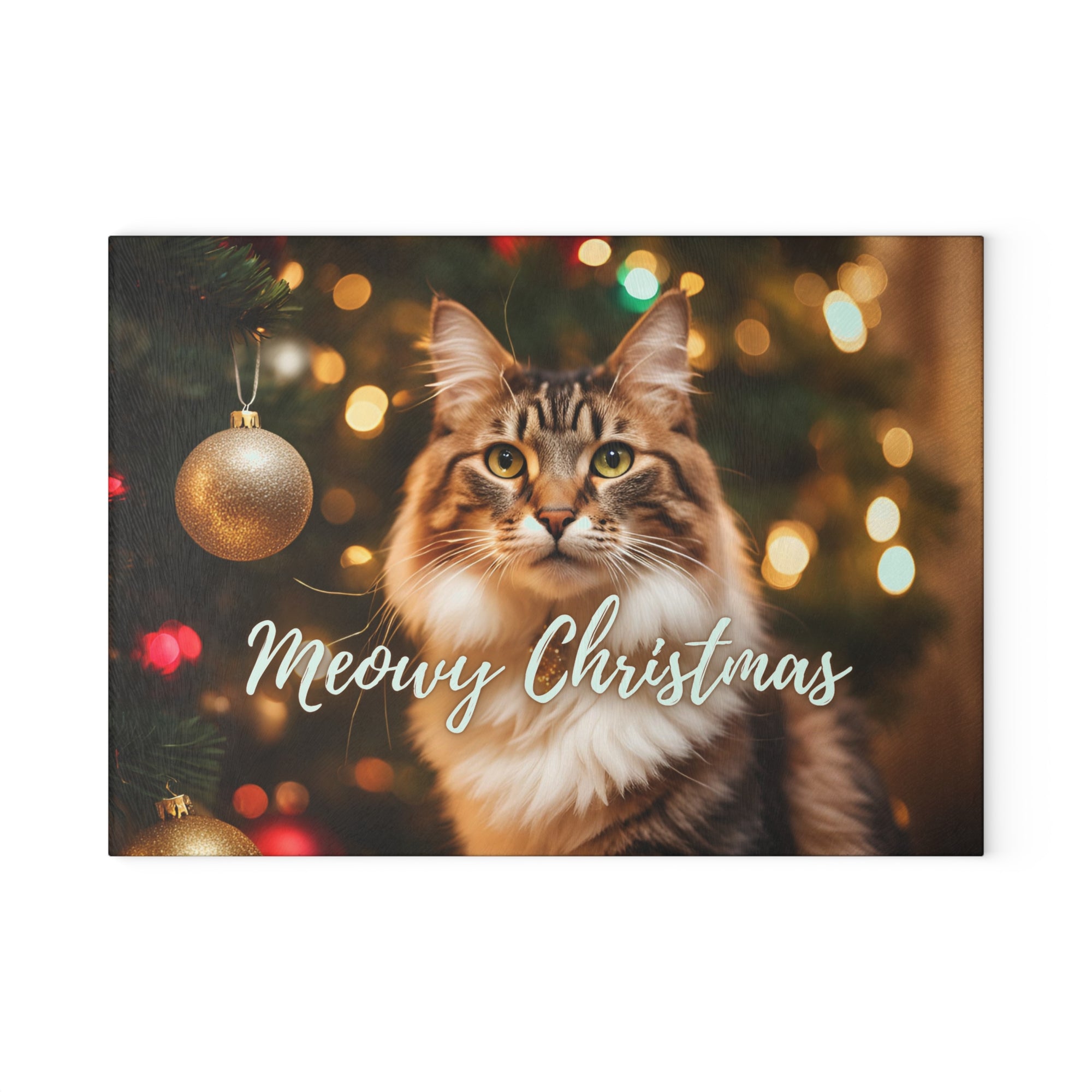 Merry Christmas Glass Cutting Board