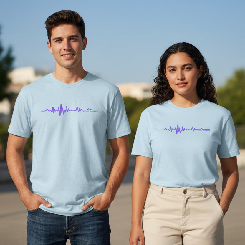 Minimalist Epilepsy Awareness EEG Wave Unisex T-Shirt – Purple Line Design