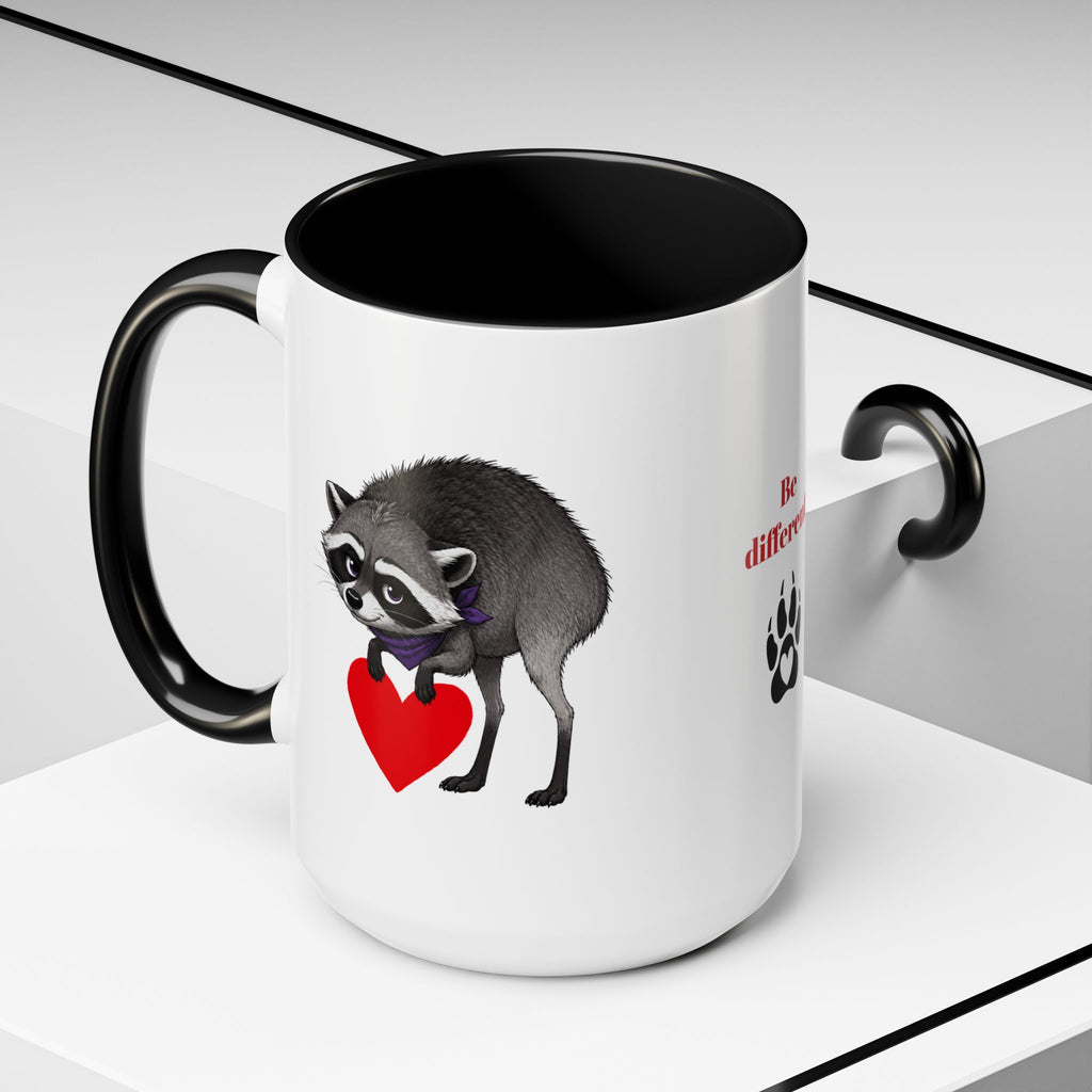 Jimothy “Be Different” Raccoon Mug