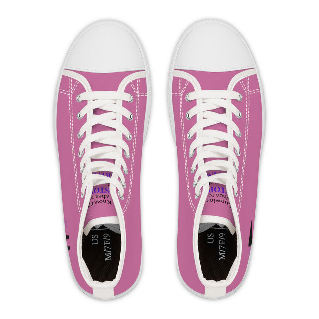 Pause & Play Women’s High-Top Sneakers | Epilepsy Awareness Edition (Pink & White)