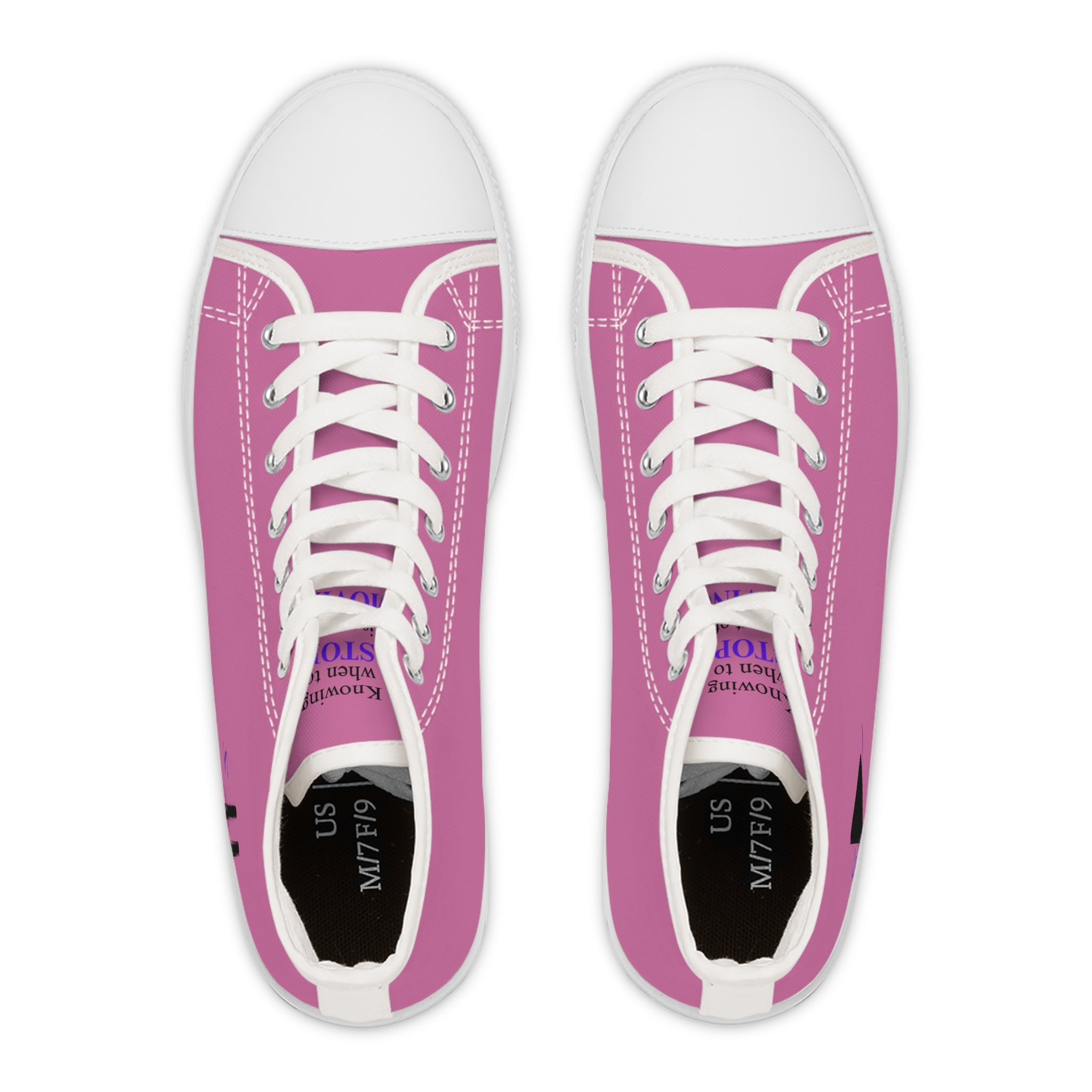 Pause & Play Women’s High-Top Sneakers | Epilepsy Awareness Edition (Pink & White)