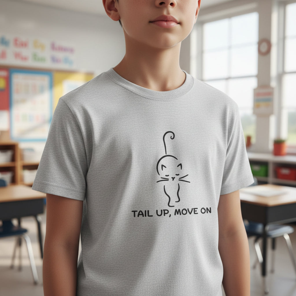 Tail Up, Move On Youth Tee – Small Human, Big Attitude