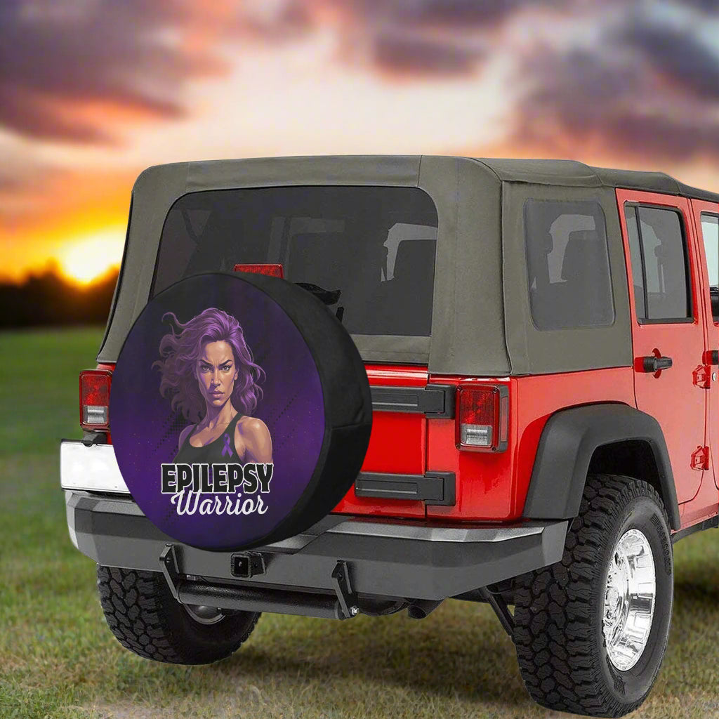Epilepsy Warrior Woman Spare Tire Cover (Medium)(16")
