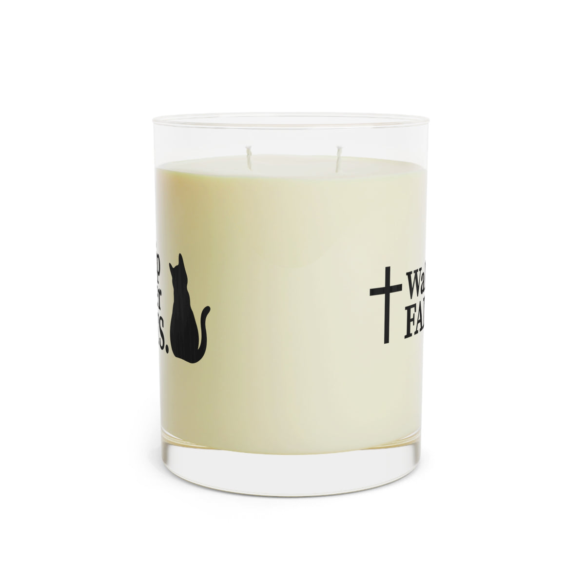 Walk by Faith, Trip Over Cats Scented Soy Candle | Funny Christian Cat Lover Gift | 11 oz