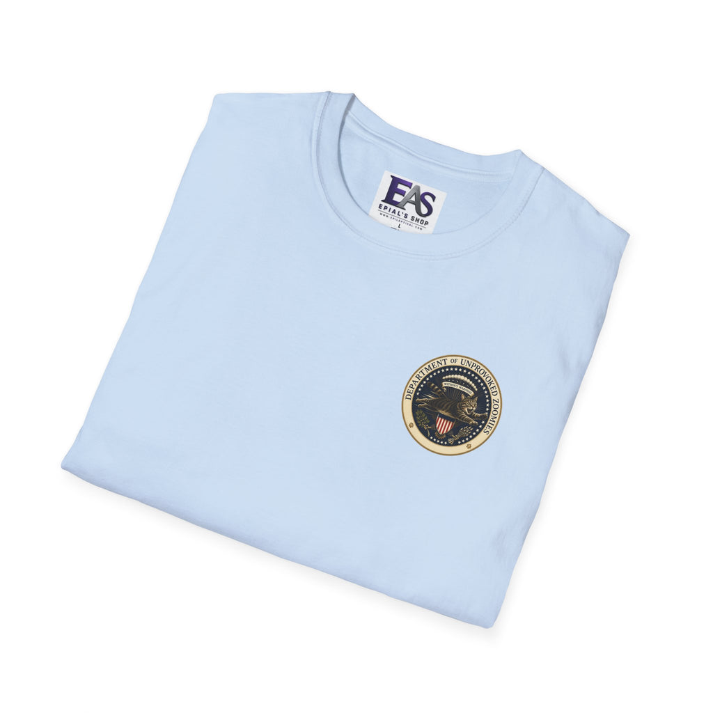Department of Unprovoked Zoomies Cat T-Shirt | Faux Government Seal Tee