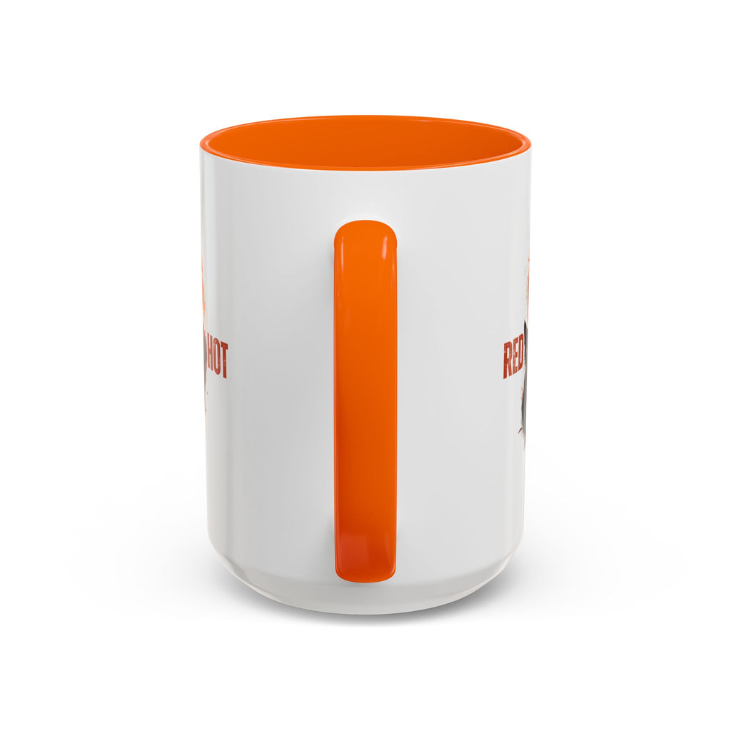 Red Hot Coffee Mug with Artistic Cat-Themed Design