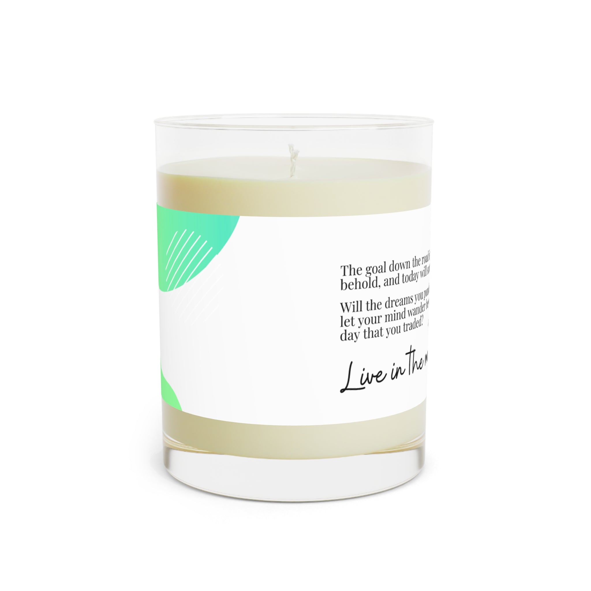 Photo depicting the ​Live in the Moment Scented Candle - Full Glass, 11oz from EpiAl's Shop.