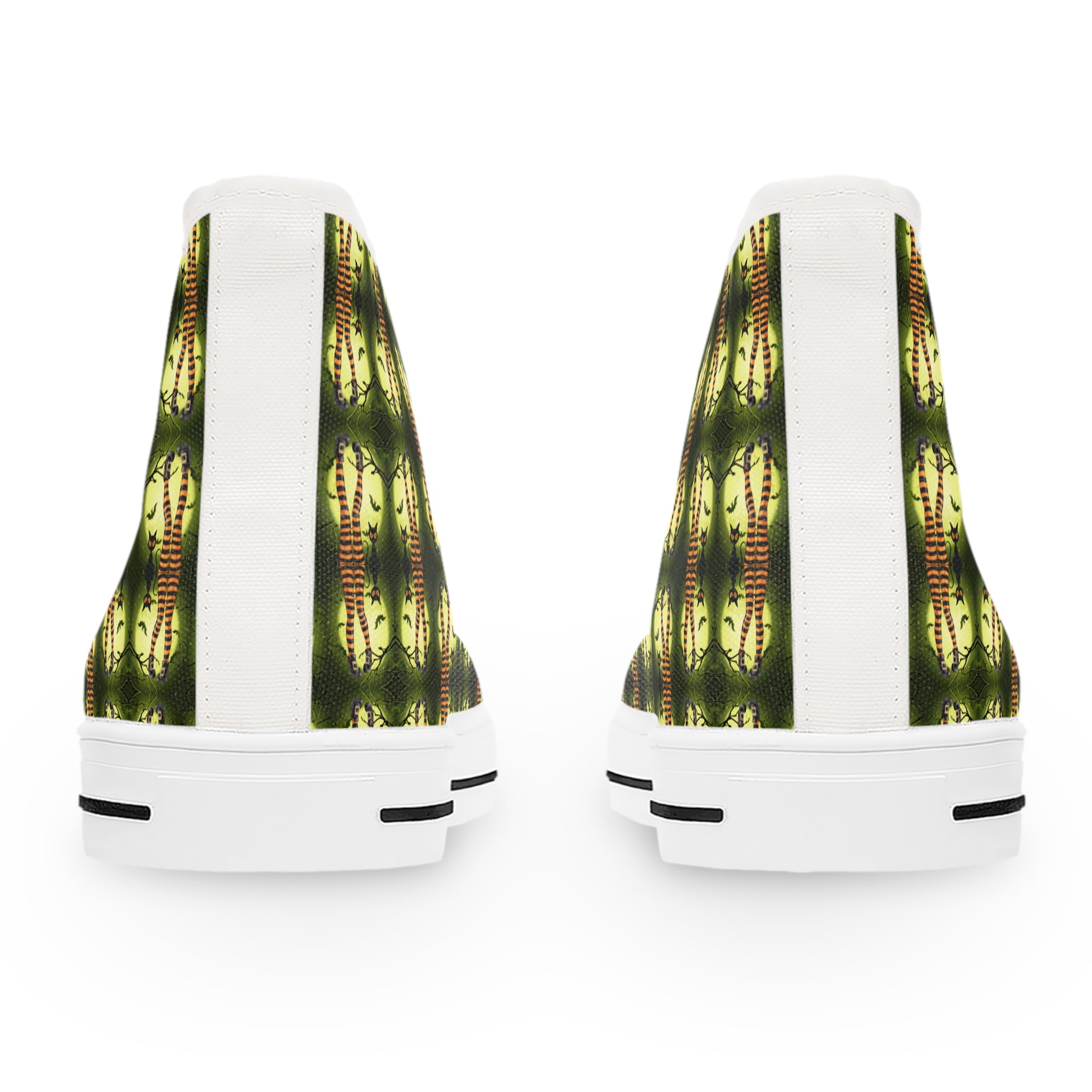 Women’s High Top Sneakers with Halloween Cat Lady Design