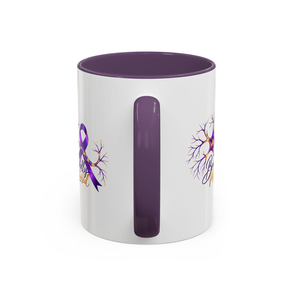 Beautifully Miswired Epilepsy Awareness Ceramic Mug | Purple Ribbon & Neuron Design (11/15oz)