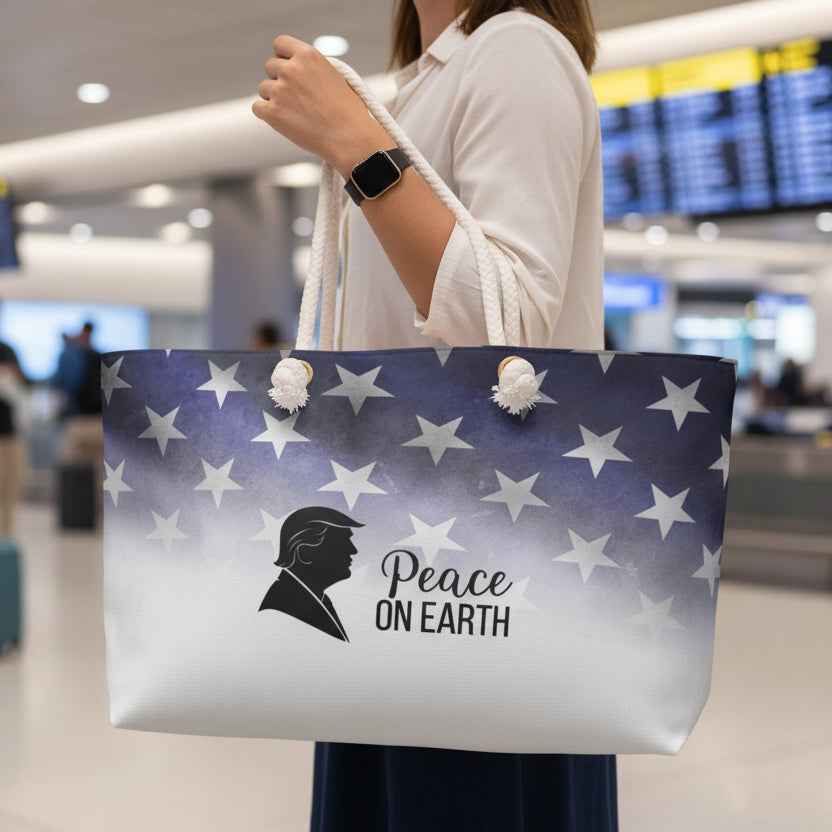 Peace on Earth Weekender Bag – Trump Statement Political Parody Tote