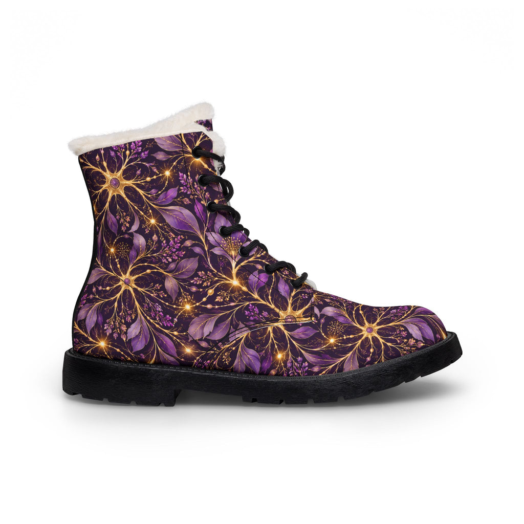 Beautifully Miswired Purple Neuron Boots | Epilepsy Awareness Women's Winter Boots