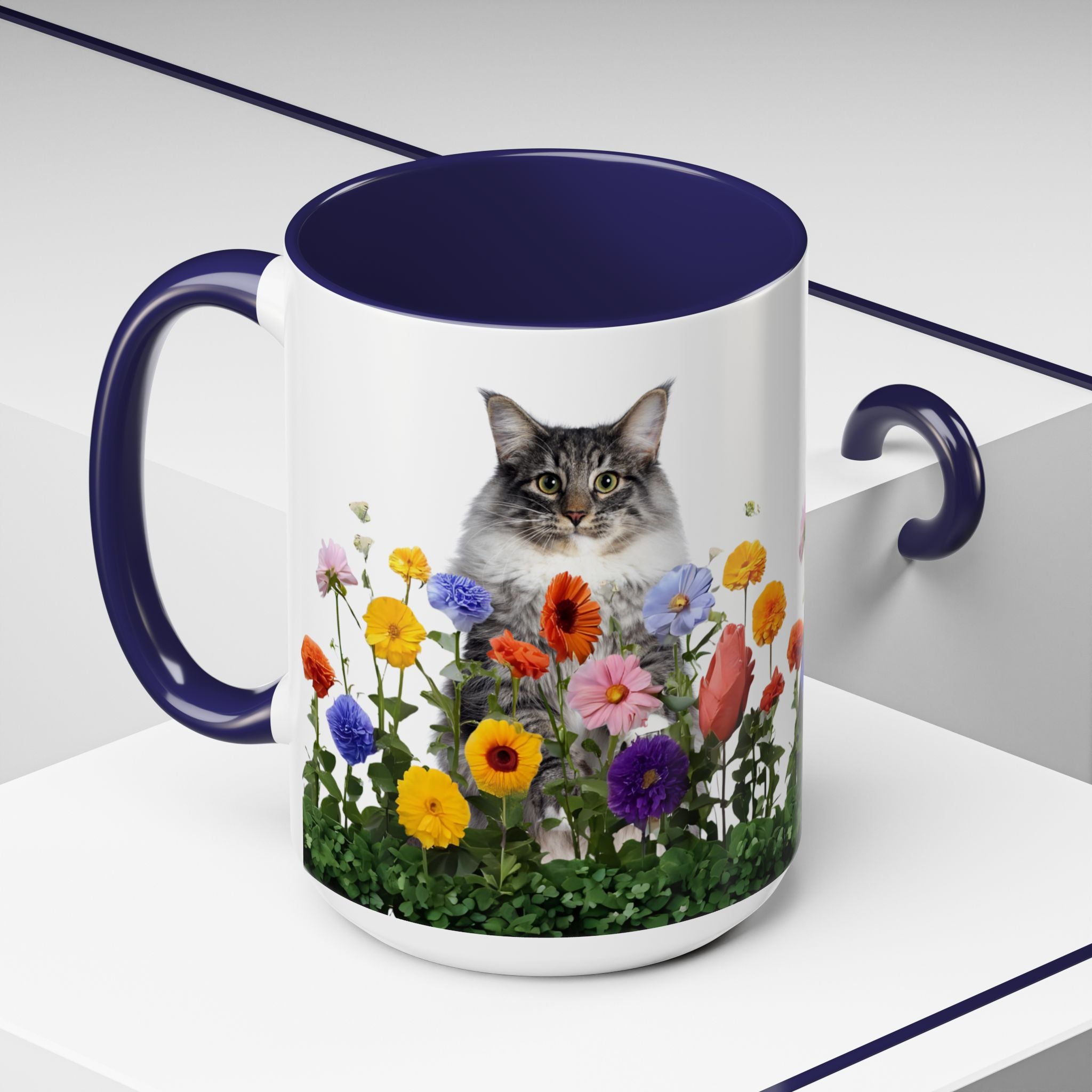 Floral Cats Coffee Mug - 11 oz/15 oz