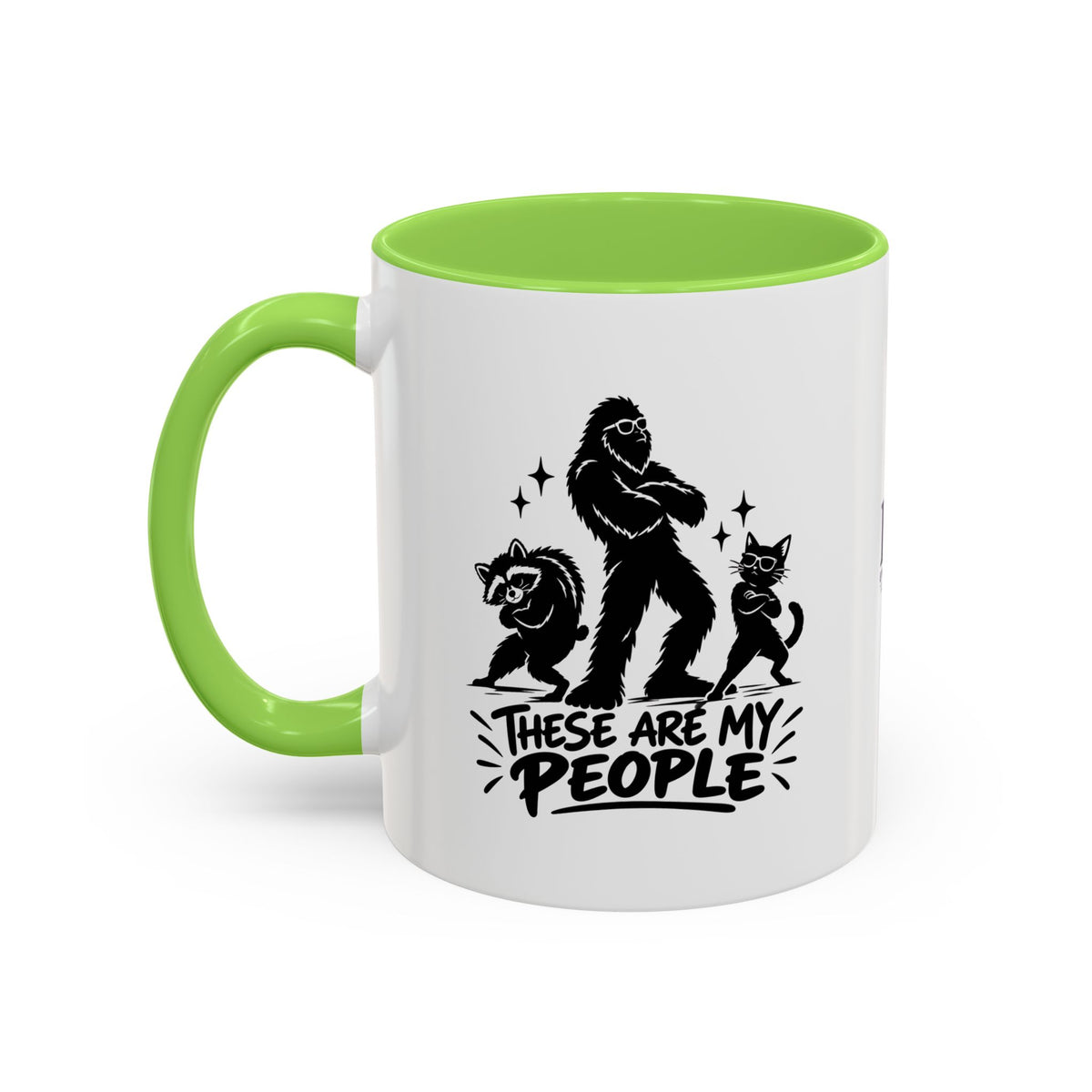 These Are My People Bigfoot, Raccoon & Cat Accent Coffee Mug | 11oz & 15oz