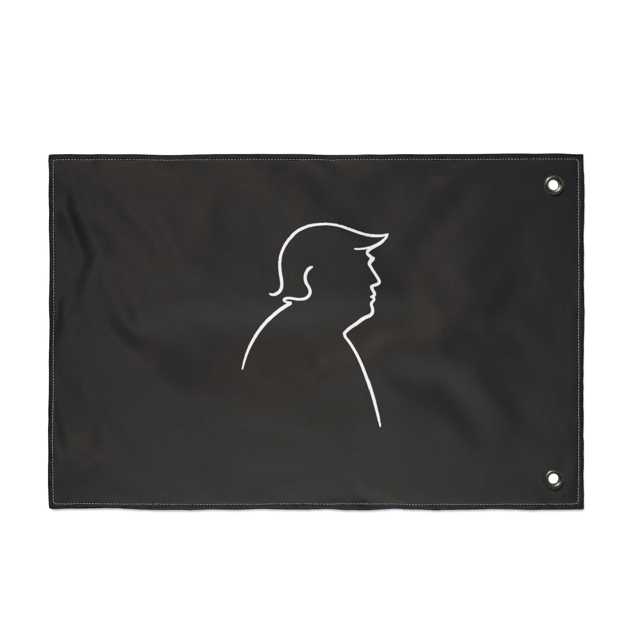 Minimalist Line Portrait Flag – Modern Political Parody Design