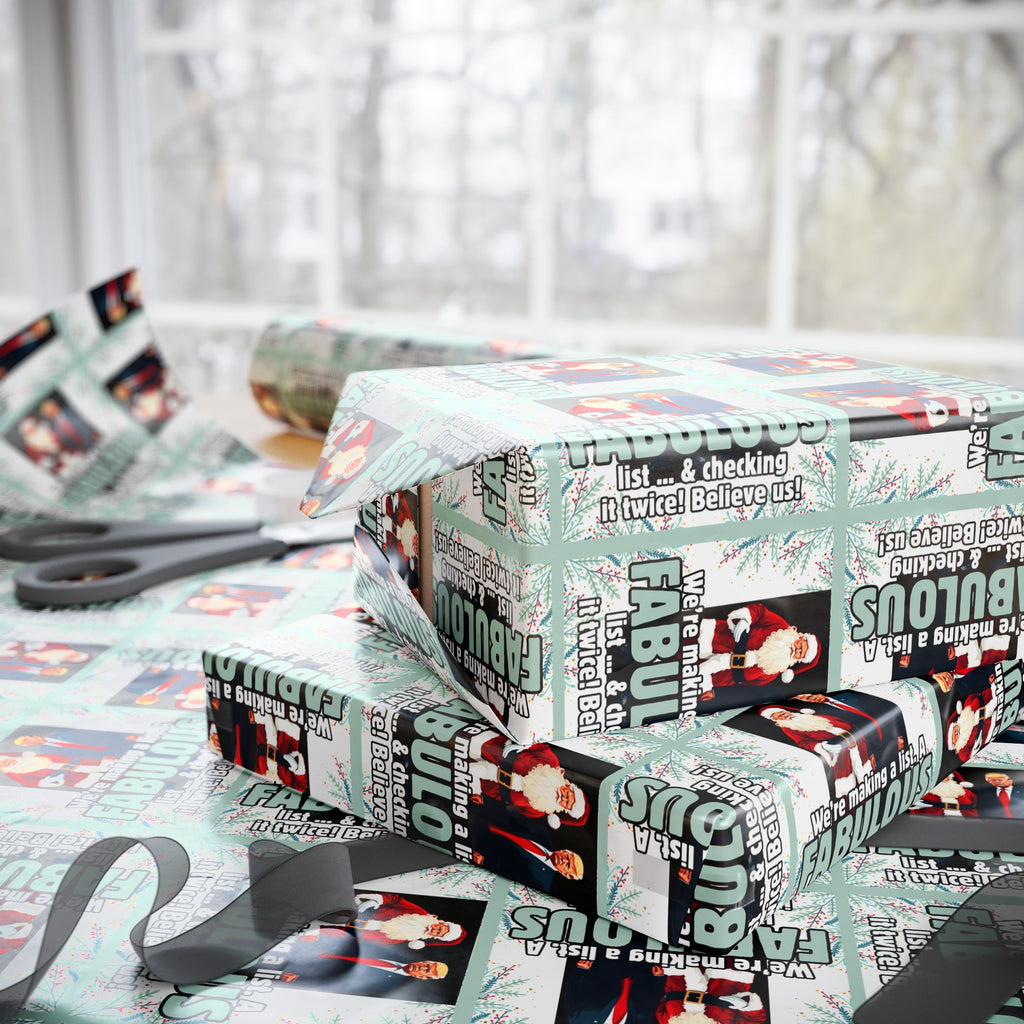 Trump Santa Fabulous List Wrapping Paper Roll