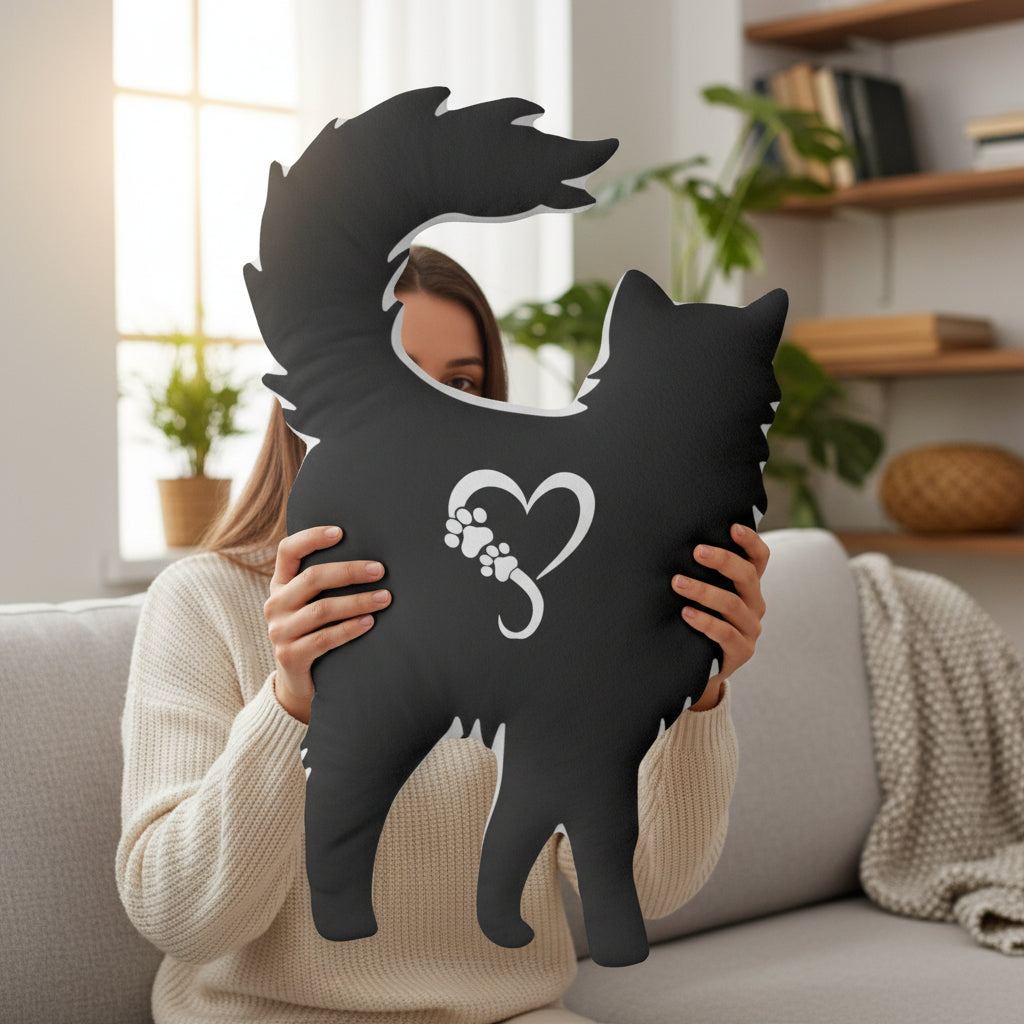 Still Here. Still Judging. Cat Silhouette Pillow