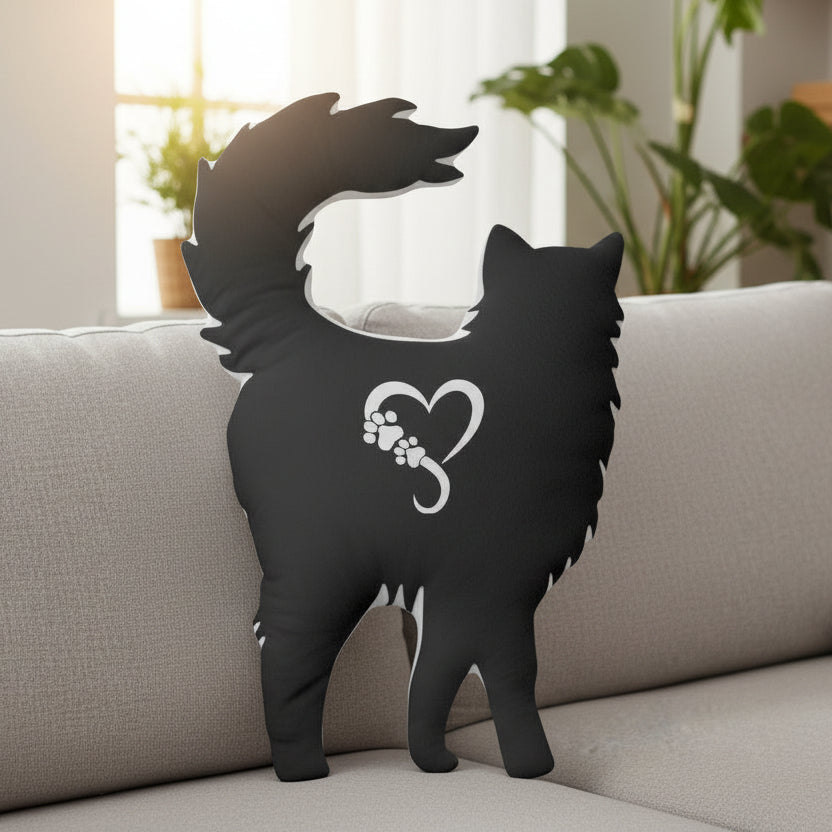 Still Here. Still Judging. Cat Silhouette Pillow