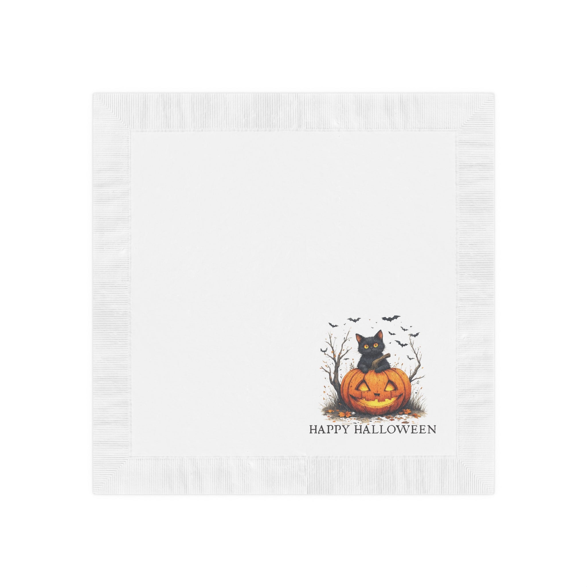Halloween Napkins with Cat and Pumpkin Design - Paper Products, Napkins - EpiAl's Shop