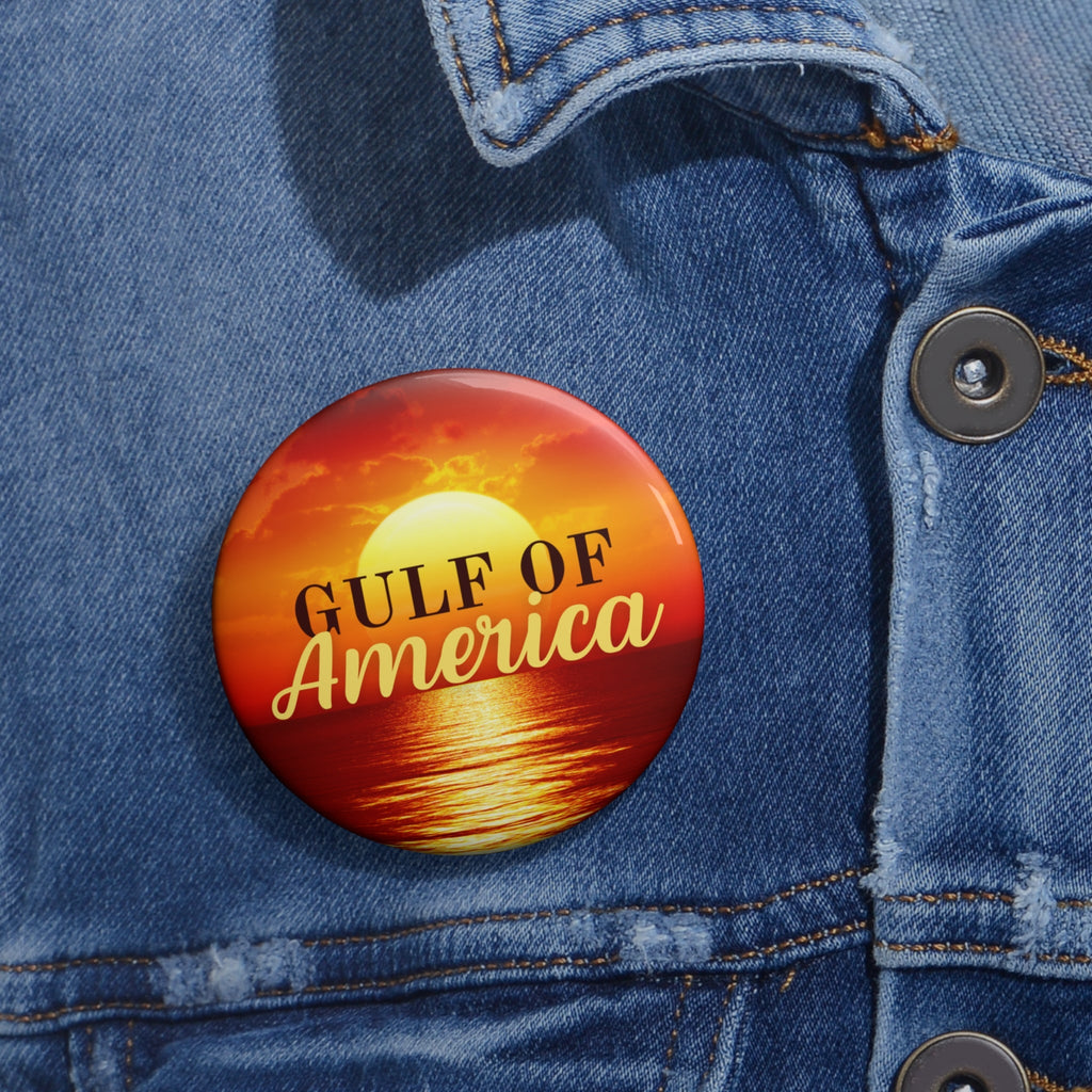 Gulf of America Sunset Pin Buttons Printify