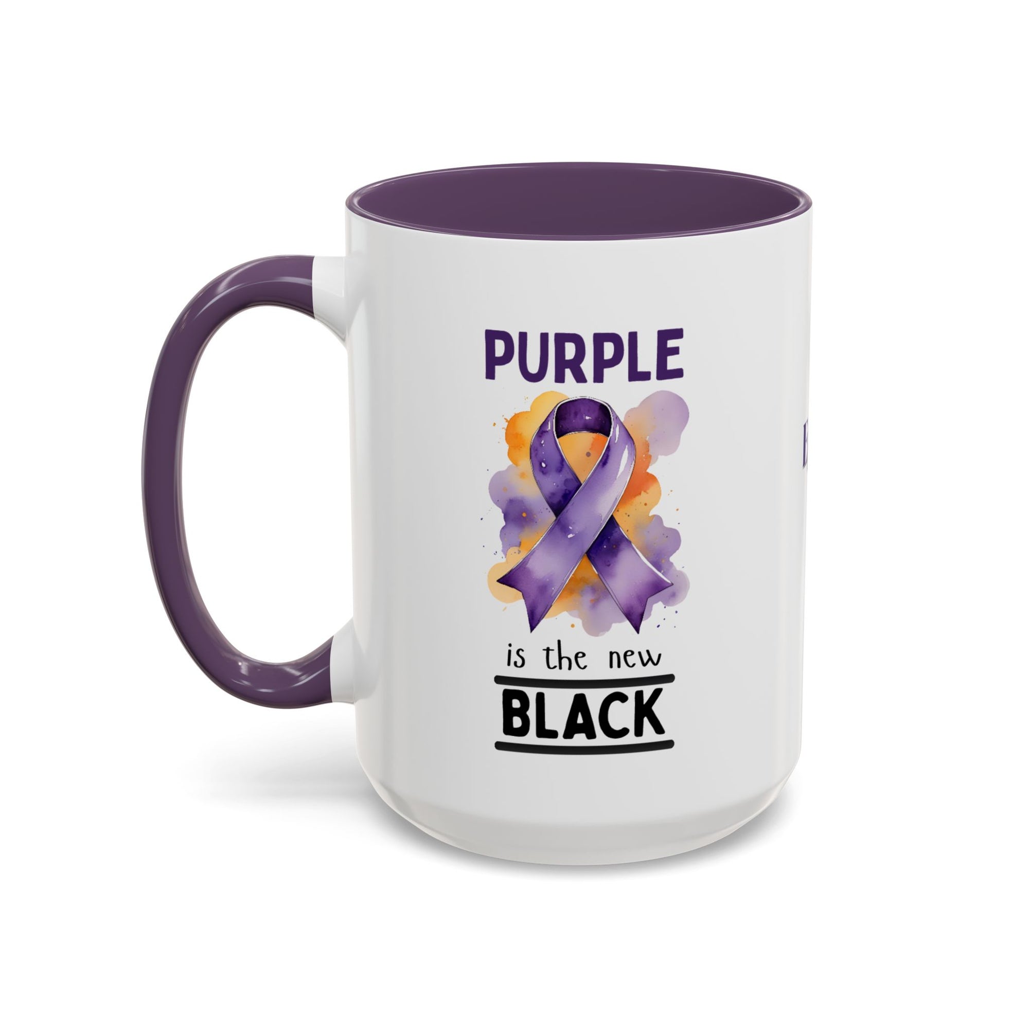 Purple Ribbon Accent Coffee Mug
