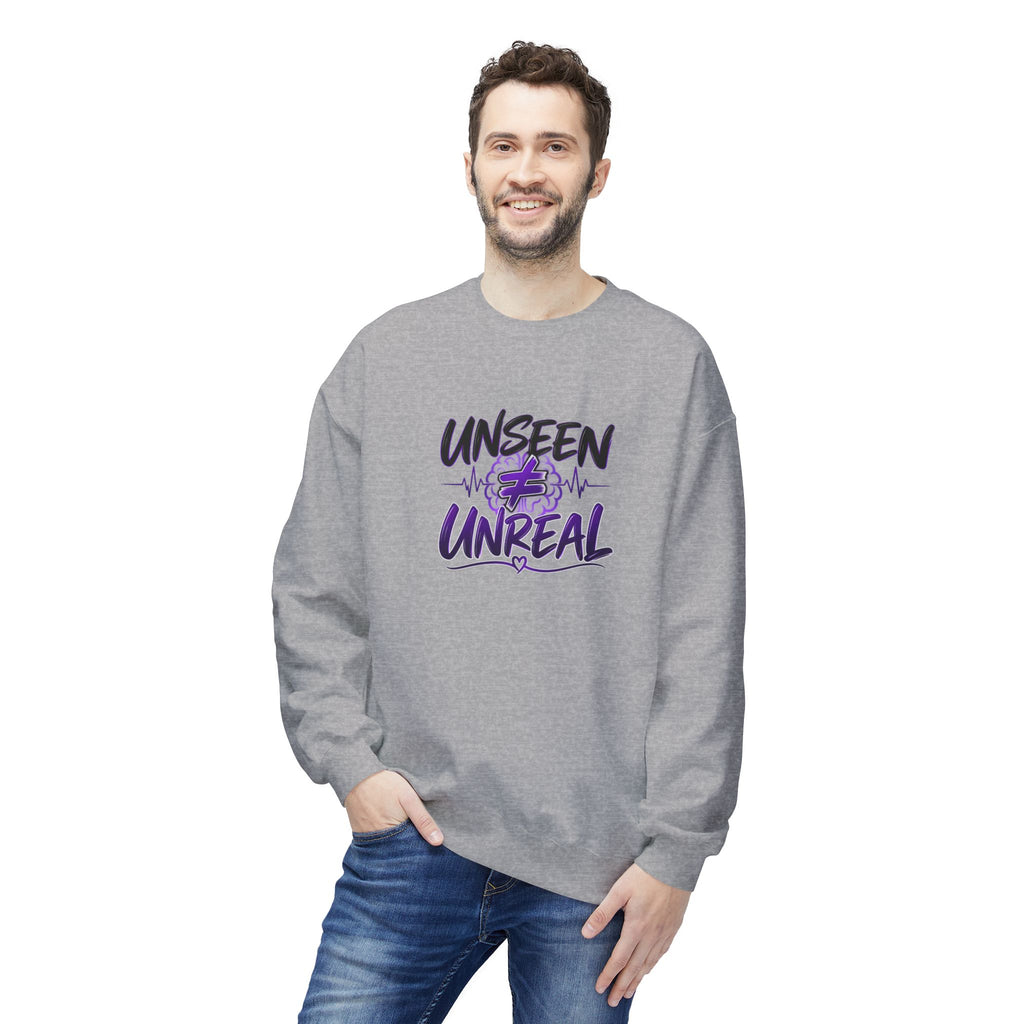 Unseen ≠ Unreal Epilepsy Awareness Crewneck Sweatshirt