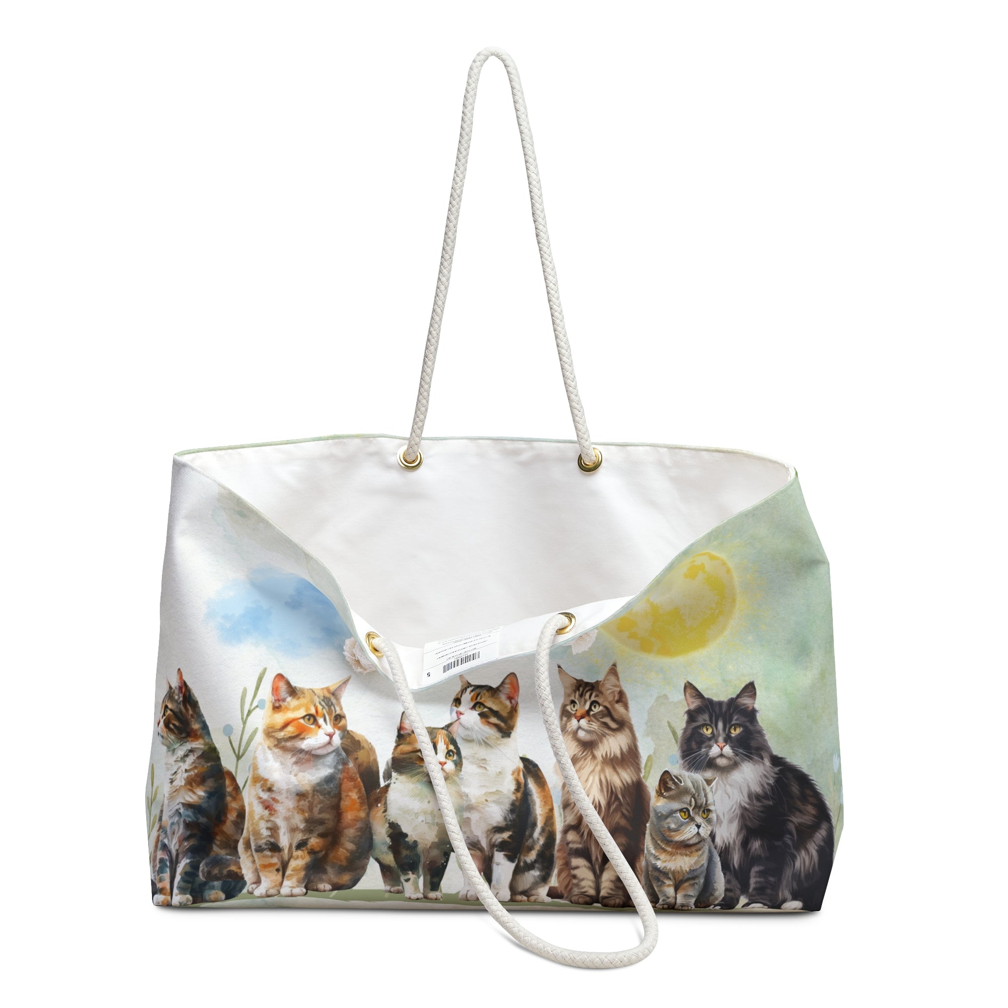 Charming Watercolor Cat Weekender Bag
