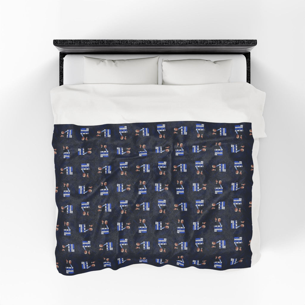 Cozy Velveteen Plush Blanket – Americans for Trump Design Printify