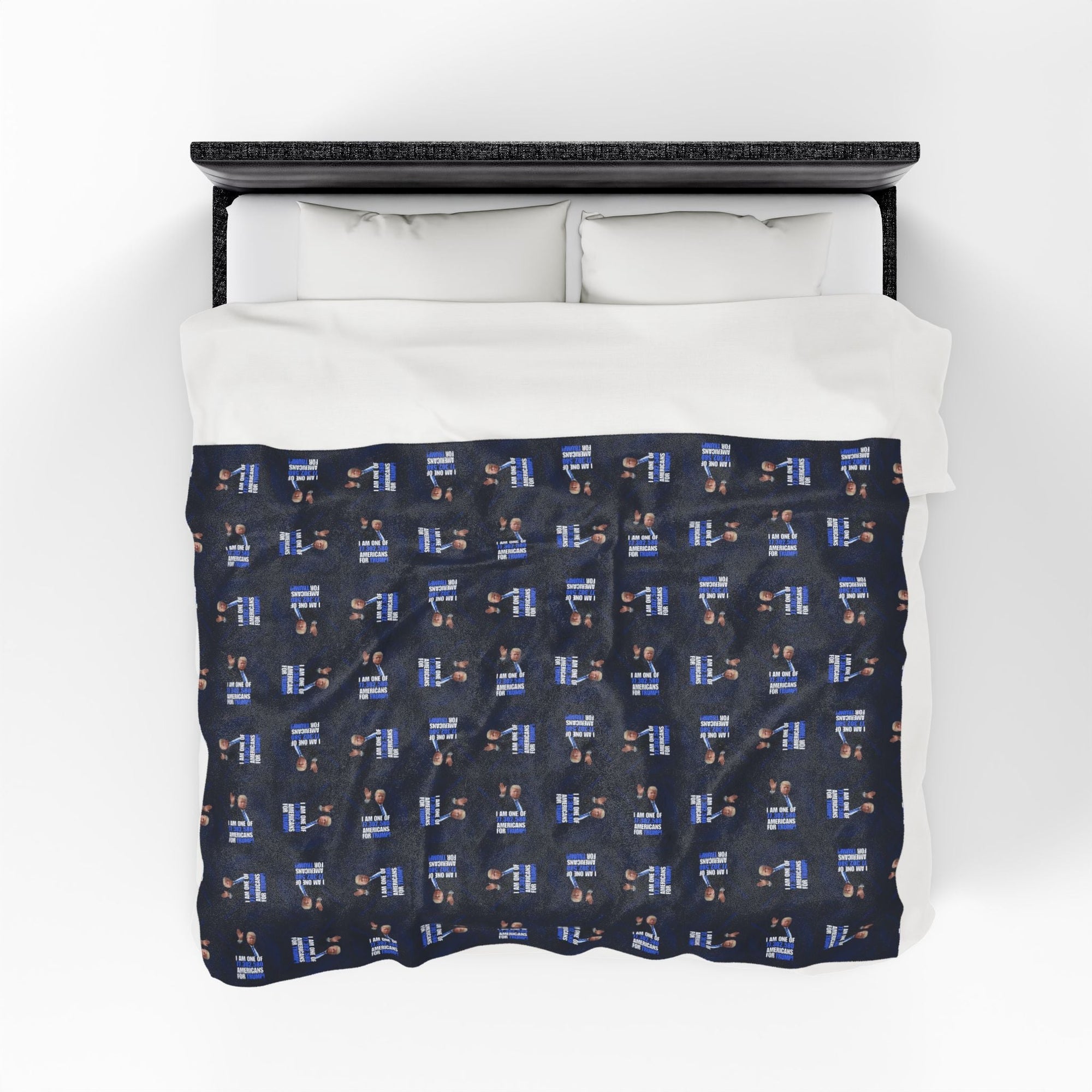 Cozy Velveteen Plush Blanket – Americans for Trump Design Printify