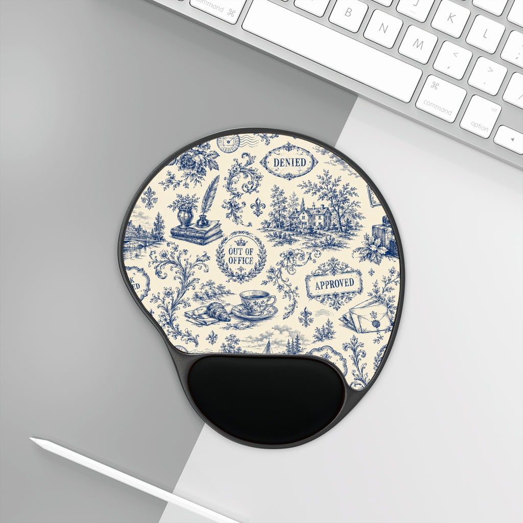 Out of Office Toile Ergonomic Mouse Pad