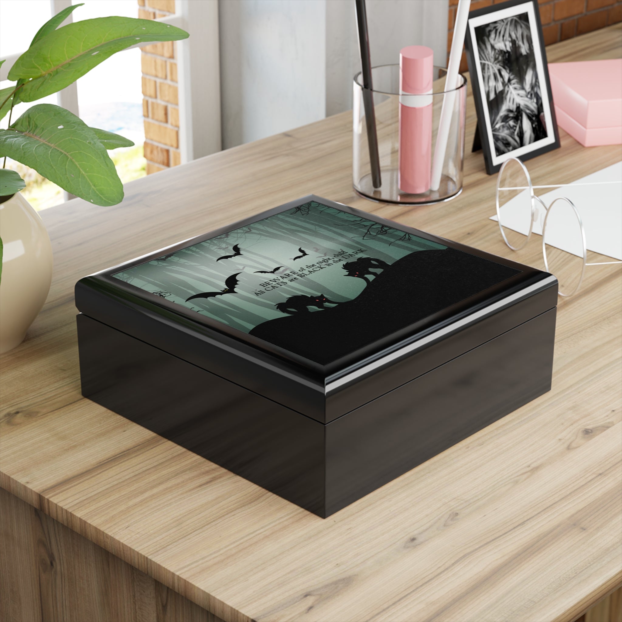 Photo depicting the ​Beware of the Night Jewelry Box from EpiAl's Shop.