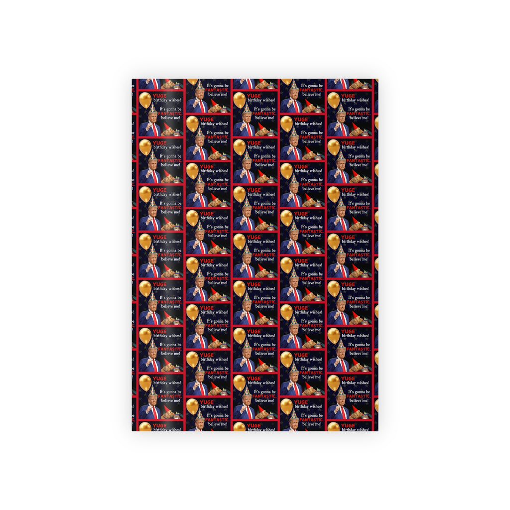 Trump Yuge Birthday Wishes Gift Wrapping Paper Rolls, 1pc